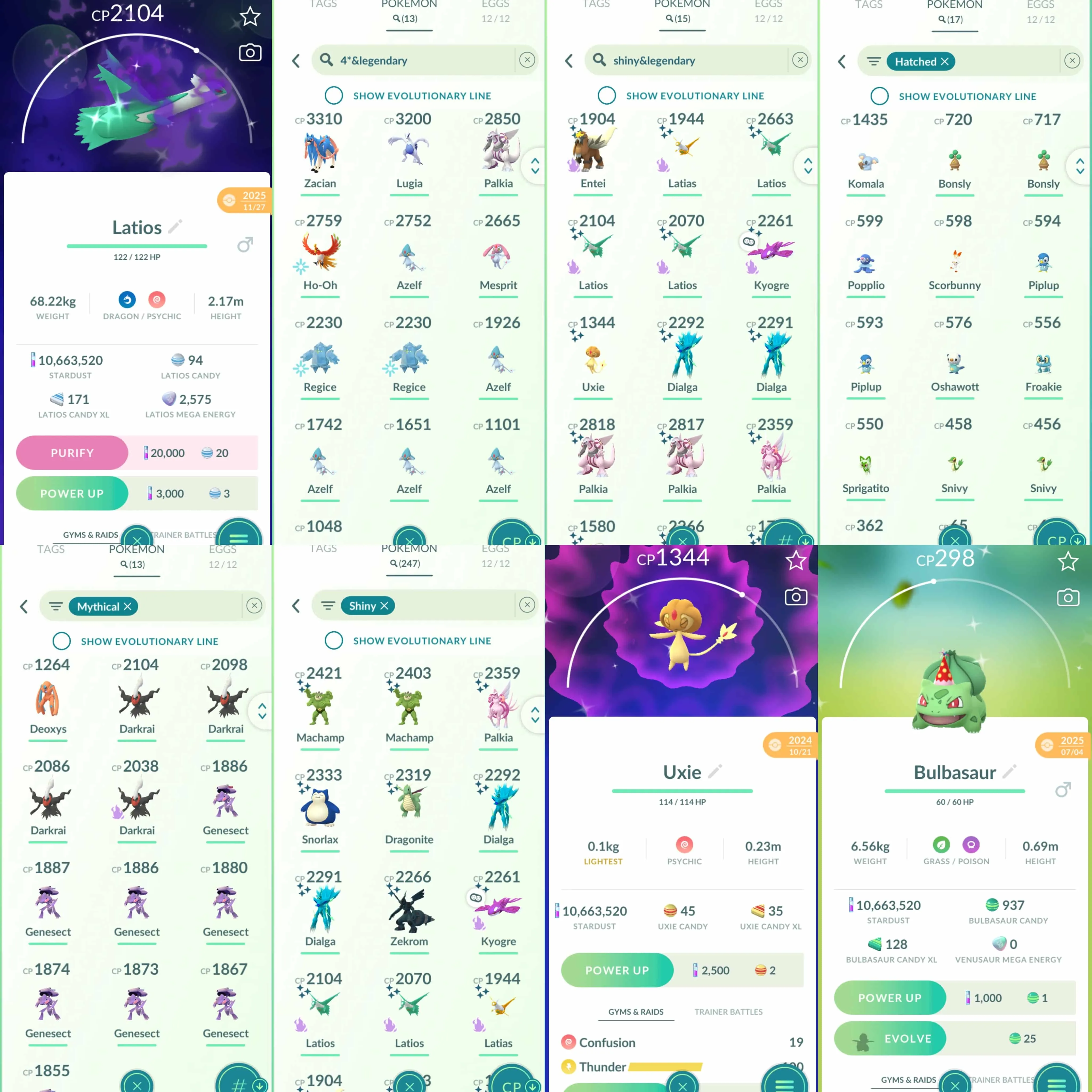 1950 Level 71 Coin7971 Legends100 x13 Zacian100 Lugia100 Palkia100 Shiny Palkia Origin Spacial Rend Shiny Dialga Roar of Time Shiny Mega Latios