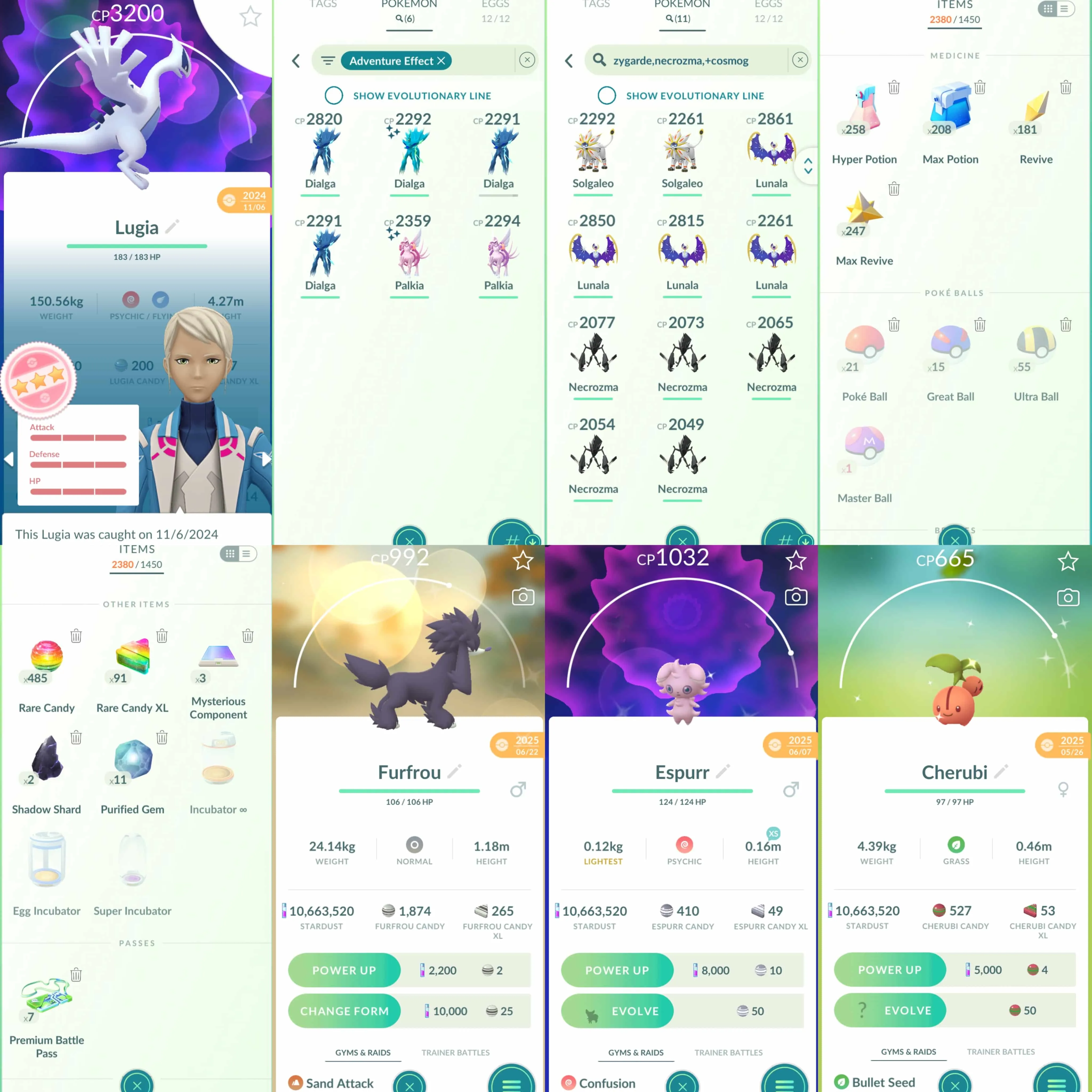 1950 Level 71 Coin7971 Legends100 x13 Zacian100 Lugia100 Palkia100 Shiny Palkia Origin Spacial Rend Shiny Dialga Roar of Time Shiny Mega Latios