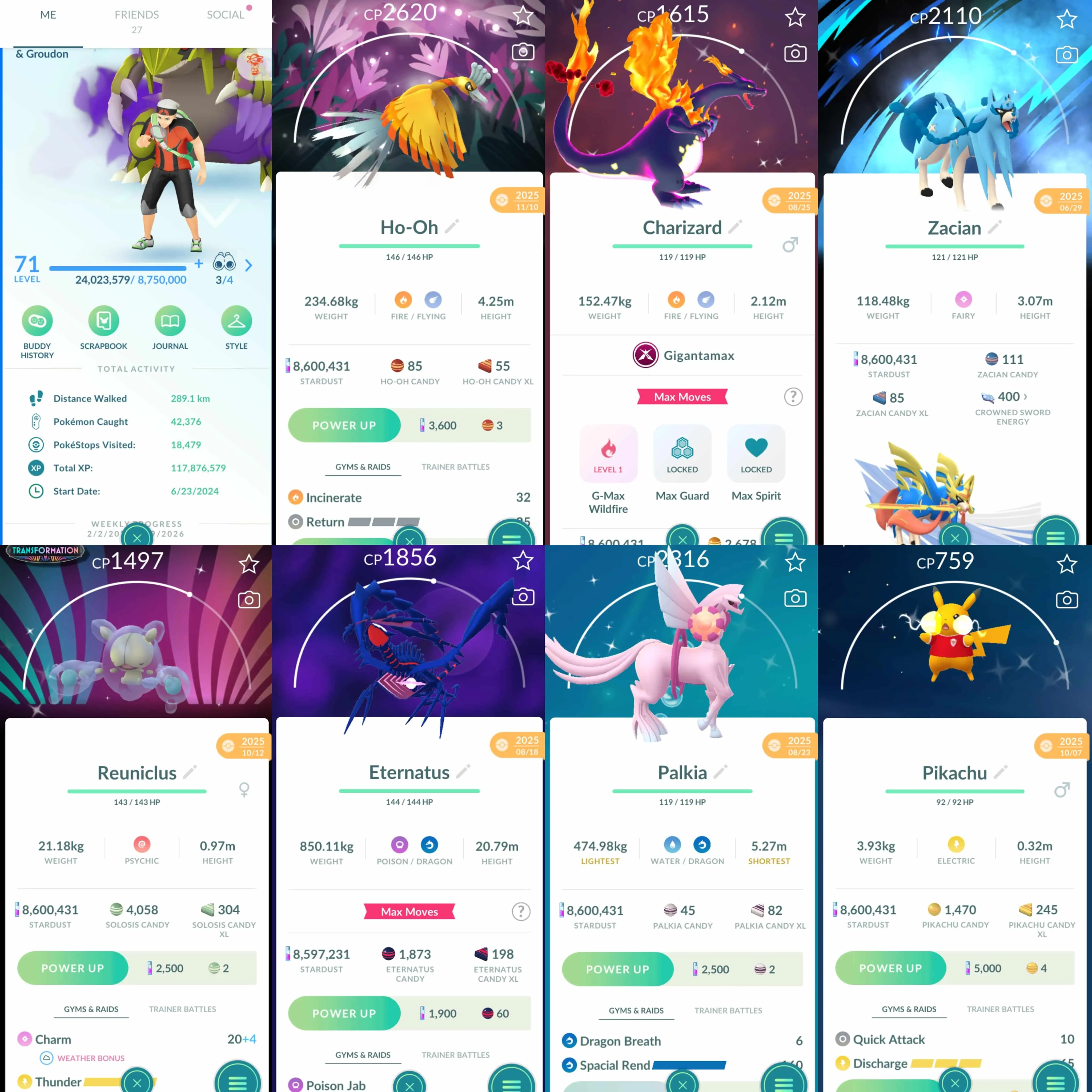 1955 Level 71 Eternatus Rare Shadow Regigigas100 Shiny Mega GMax Charizard Shiny GMax Grimmsnarl Shiny Reuniclus BG Shiny Zacian BG Shiny Ho-Oh Wild Area BG (traded) Shiny Palkia Origin Spacial Rend