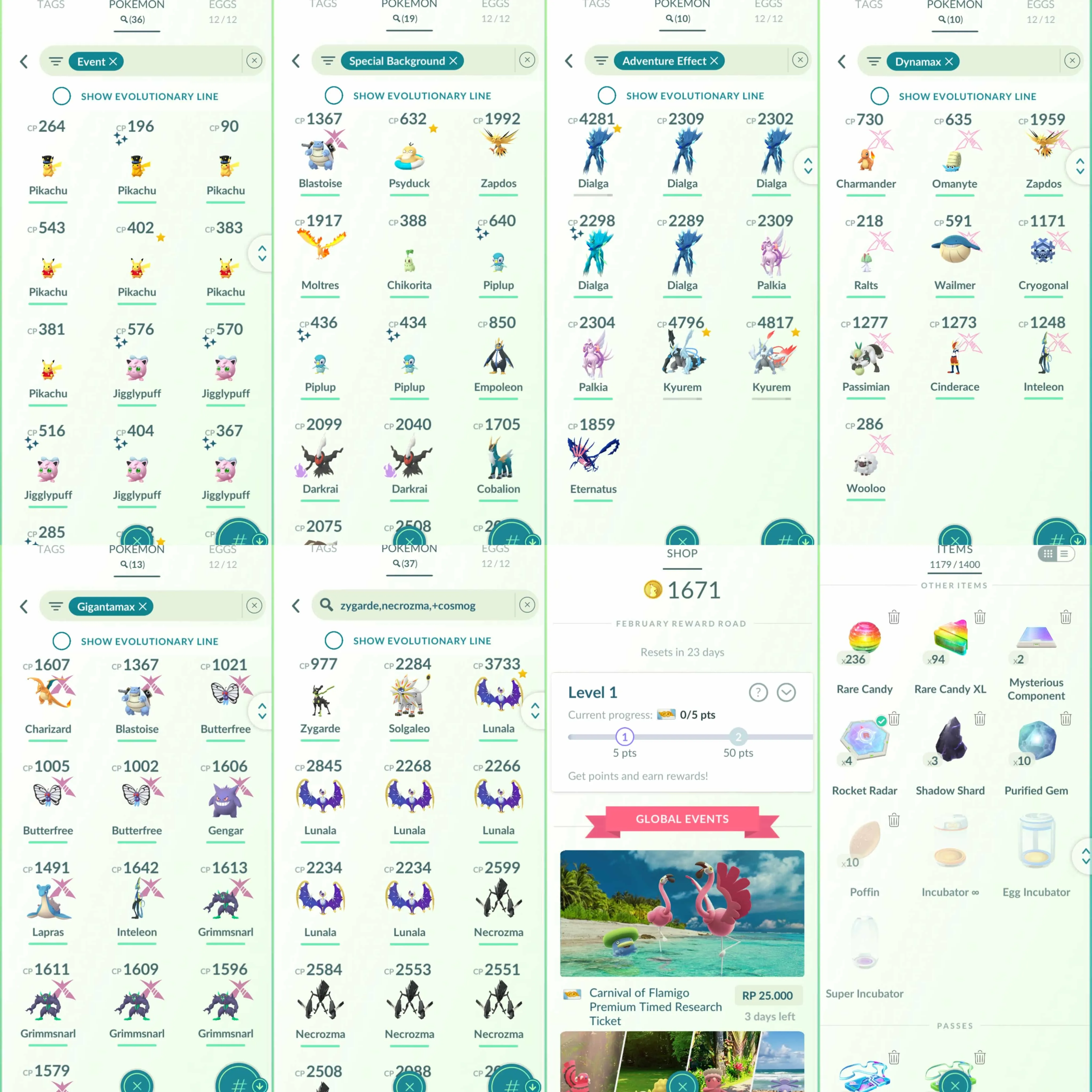 1958 Level 73 Eternatus Shiny Mega Rayquaza Shiny Mega Metagross Shiny Piplup BG x3 Shundo: Empoleon, Pancham, Rillaboom, Rookidee, Quaquaval, Mega Aerodactyl.