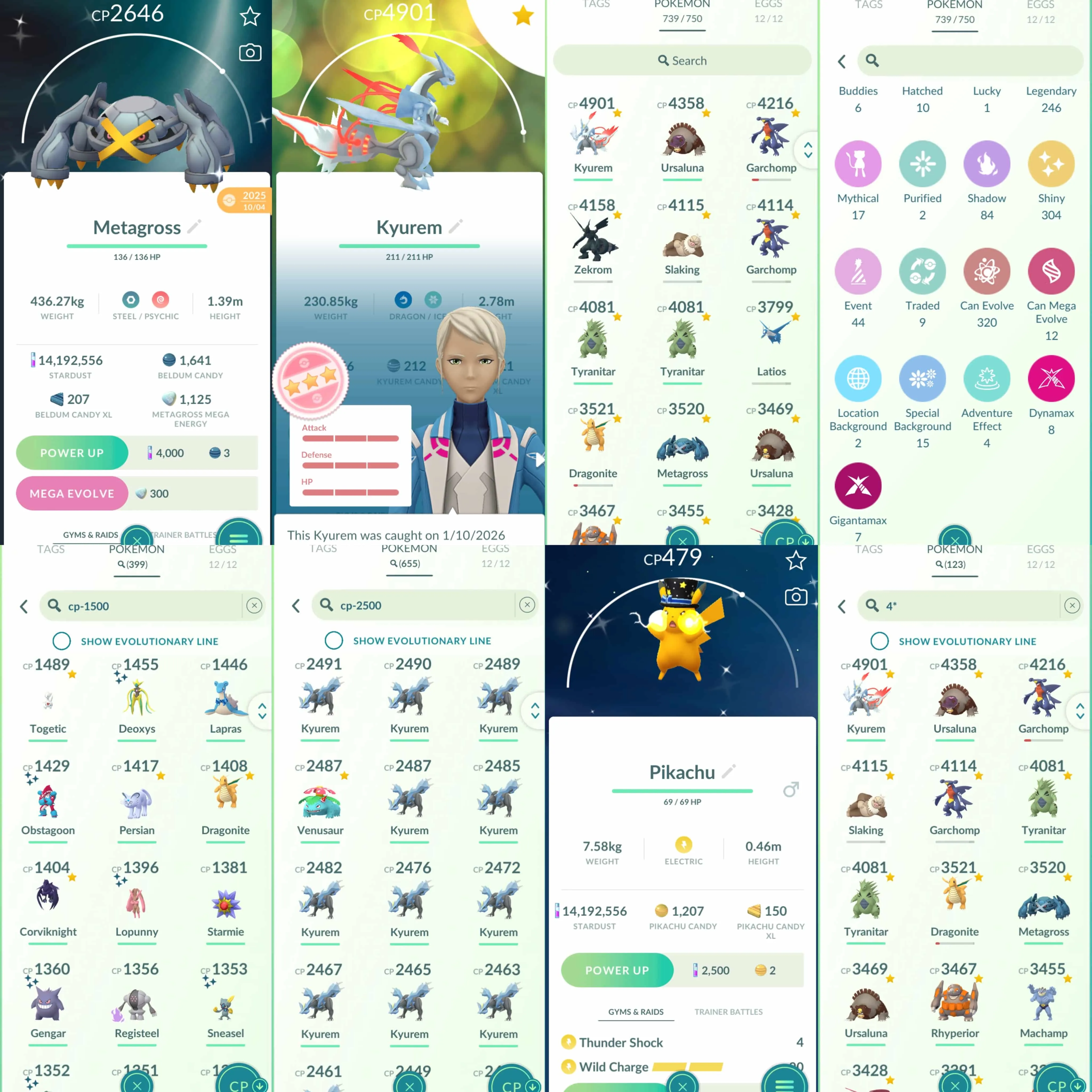 1959 Level 72 White Kyurem100 Shiny Mega Metagross Shiny Rayquaza Shiny Black Kyurem Shiny GMax Grimmsnarl x2 Shiny Piplup BG x2 Shundo: Empoleon, Quaquaval, Rillaboom BG.