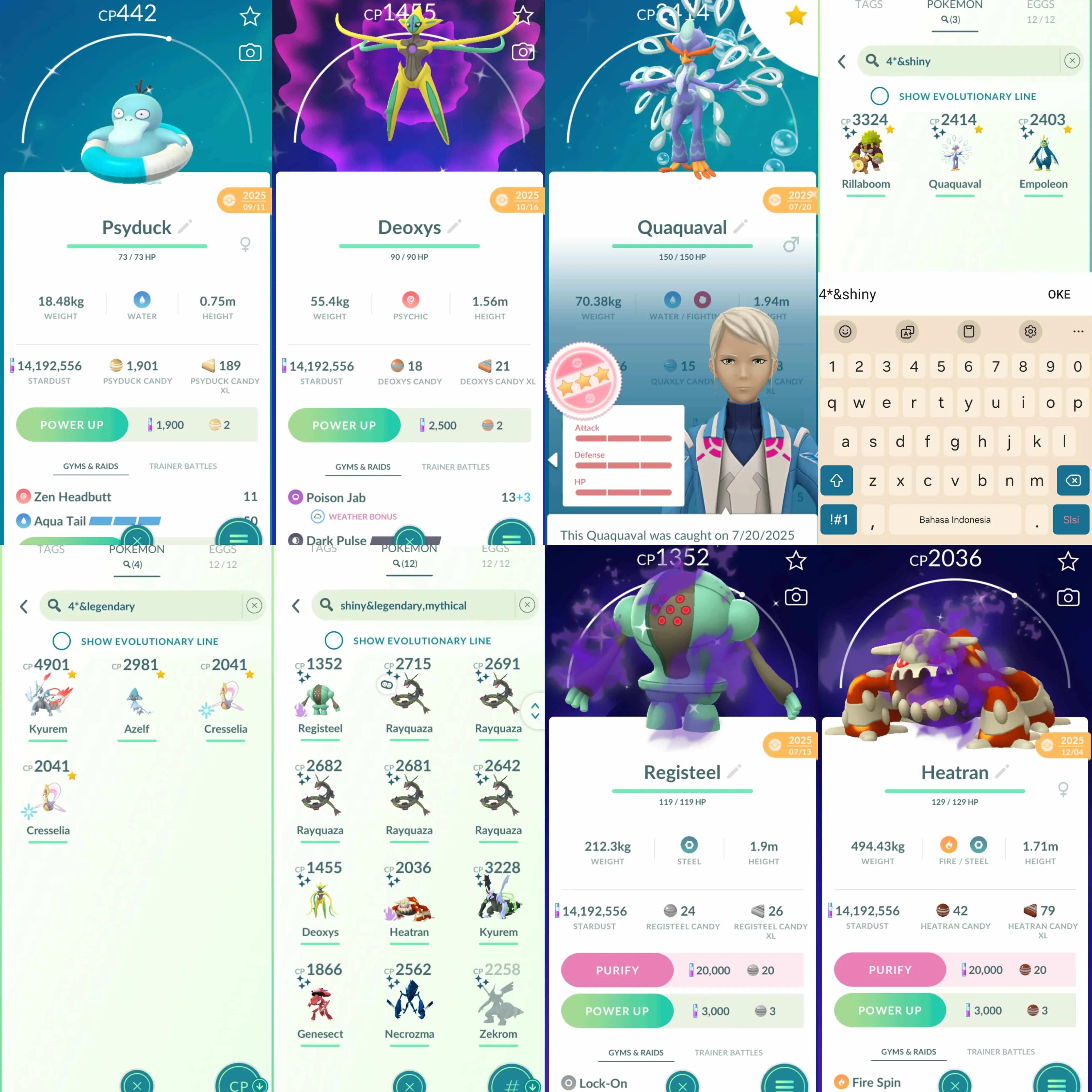 1959 Level 72 White Kyurem100 Shiny Mega Metagross Shiny Rayquaza Shiny Black Kyurem Shiny GMax Grimmsnarl x2 Shiny Piplup BG x2 Shundo: Empoleon, Quaquaval, Rillaboom BG.