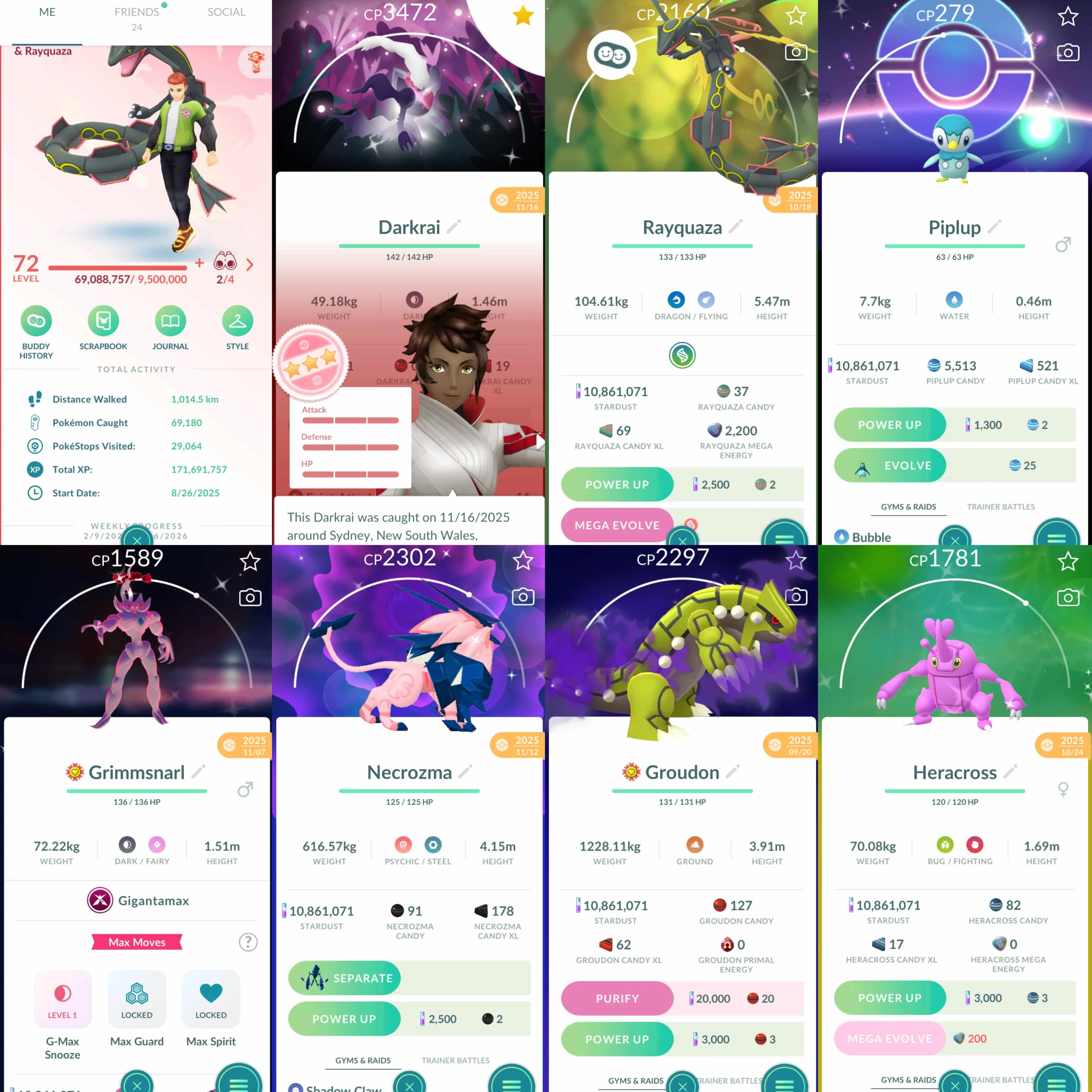 1963 Level 72 Shundo Darkrai GO Wild Area  2025 BG Rare Shadow Heatran100 Shiny Mega Rayquaza Shiny Dusk Mane Necrozma Shiny Dawn Wings Necrozma Shiny GMax Grimmsnarl Shiny DMax Eevee Shundo Prinplup Shundo Rillaboom Shundo Corviknight