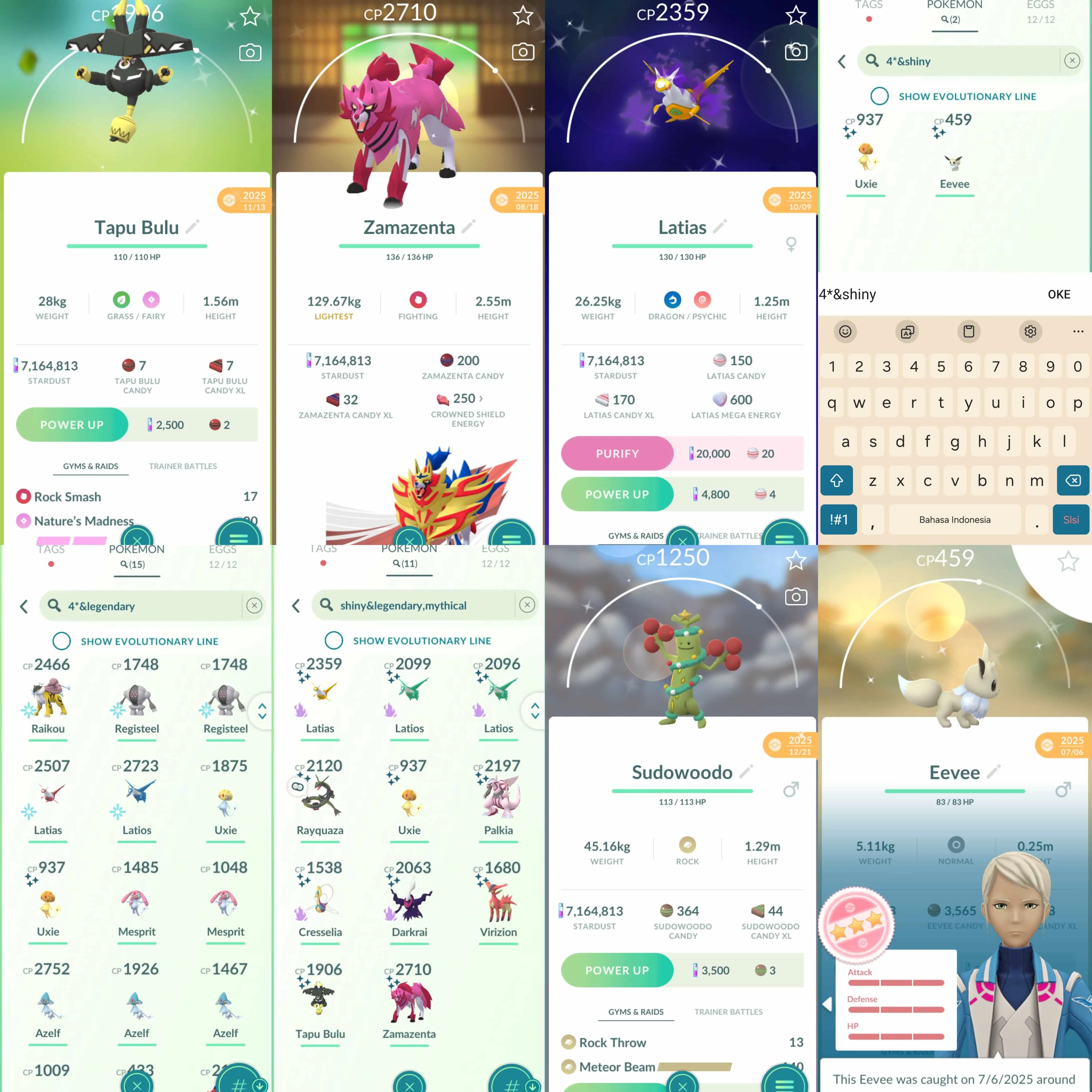 1969 Level 70 Coin8300 Mega Latios100 Mega Latias100 Zamazenta100 Legends100 x15 Shundo Uxie Shundo Eevee Shiny Rayquaza Shiny shadow Darkrai Go Wild Area 2025 BG Shiny Mega Gyarados Master Ball