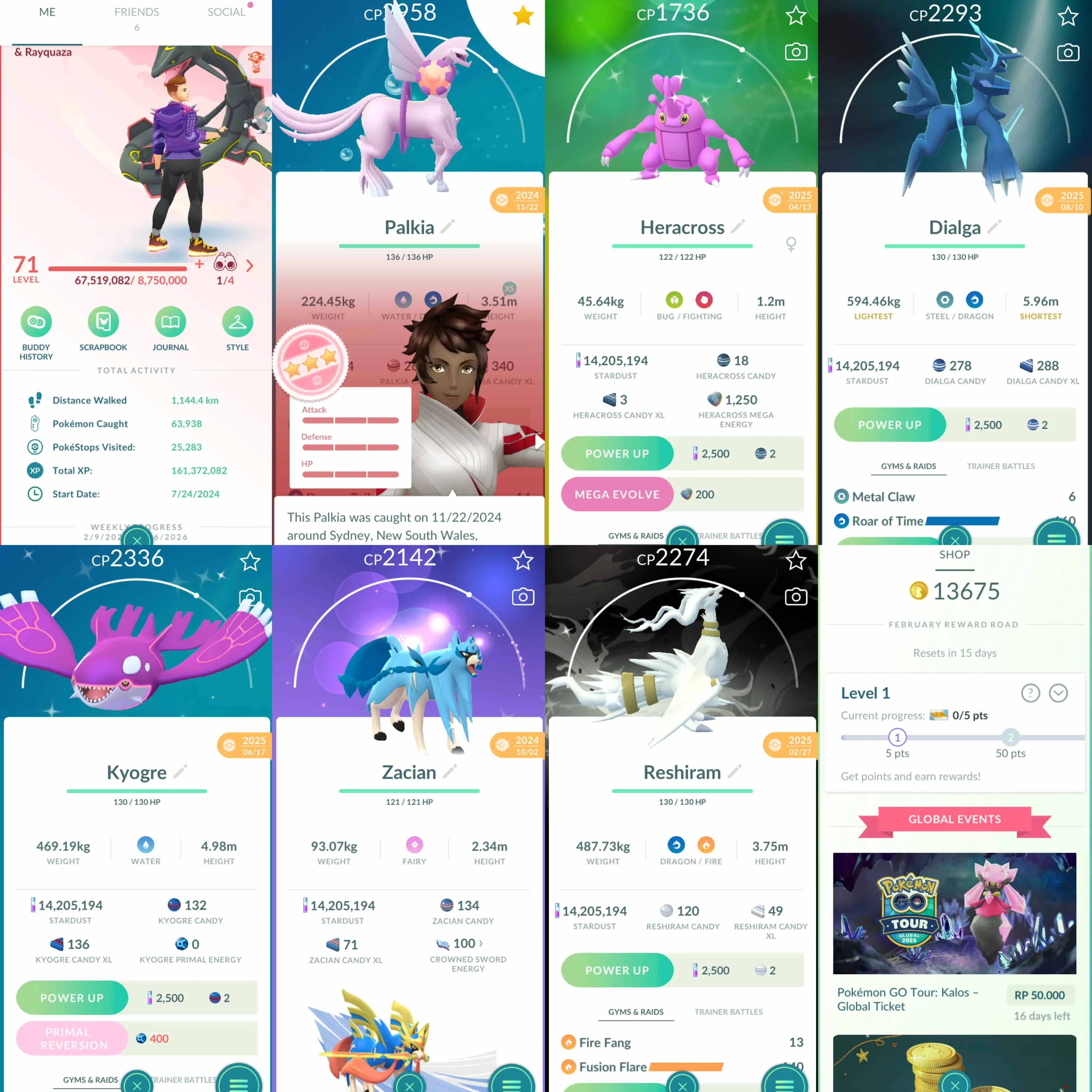 1971 Level 71 Coin13675 Shiny Zacian Shiny Zamazenta  Groudon100 Kyogre100 Palkia Origin 100 Shiny Rayquaza Shiny Reshiram BG Shiny Mega Latios Shiny Mega Heracross