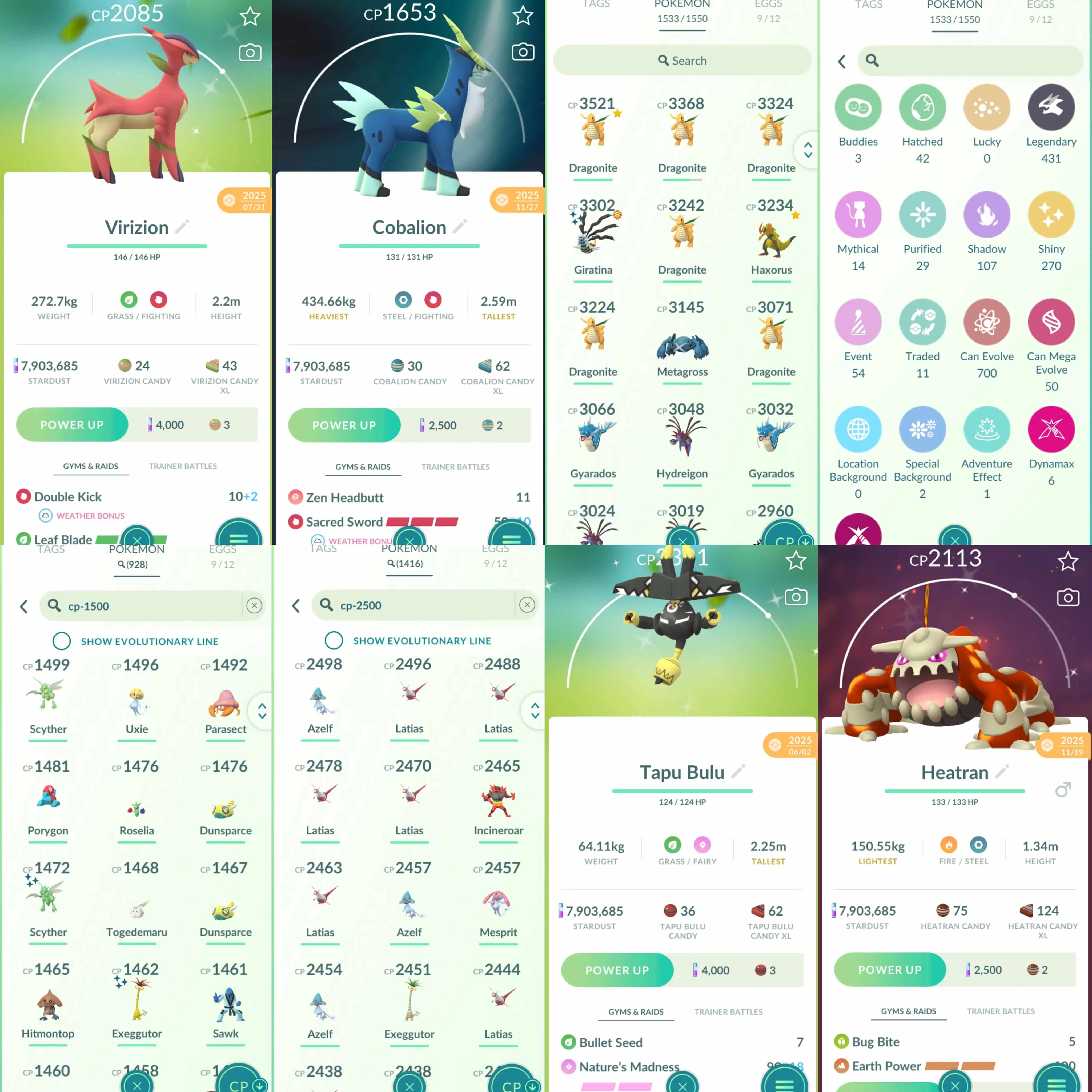 1973 Level 70 Coin11400 Shiny Mega Gyarados Shiny: Lugia, shadow Ho-Oh, shadow Latias, Mesprit, shadow Heatran, shadow Regigigas, Giratina Origin, Giratina Altered, Cobalion, Virizion, Tornadus