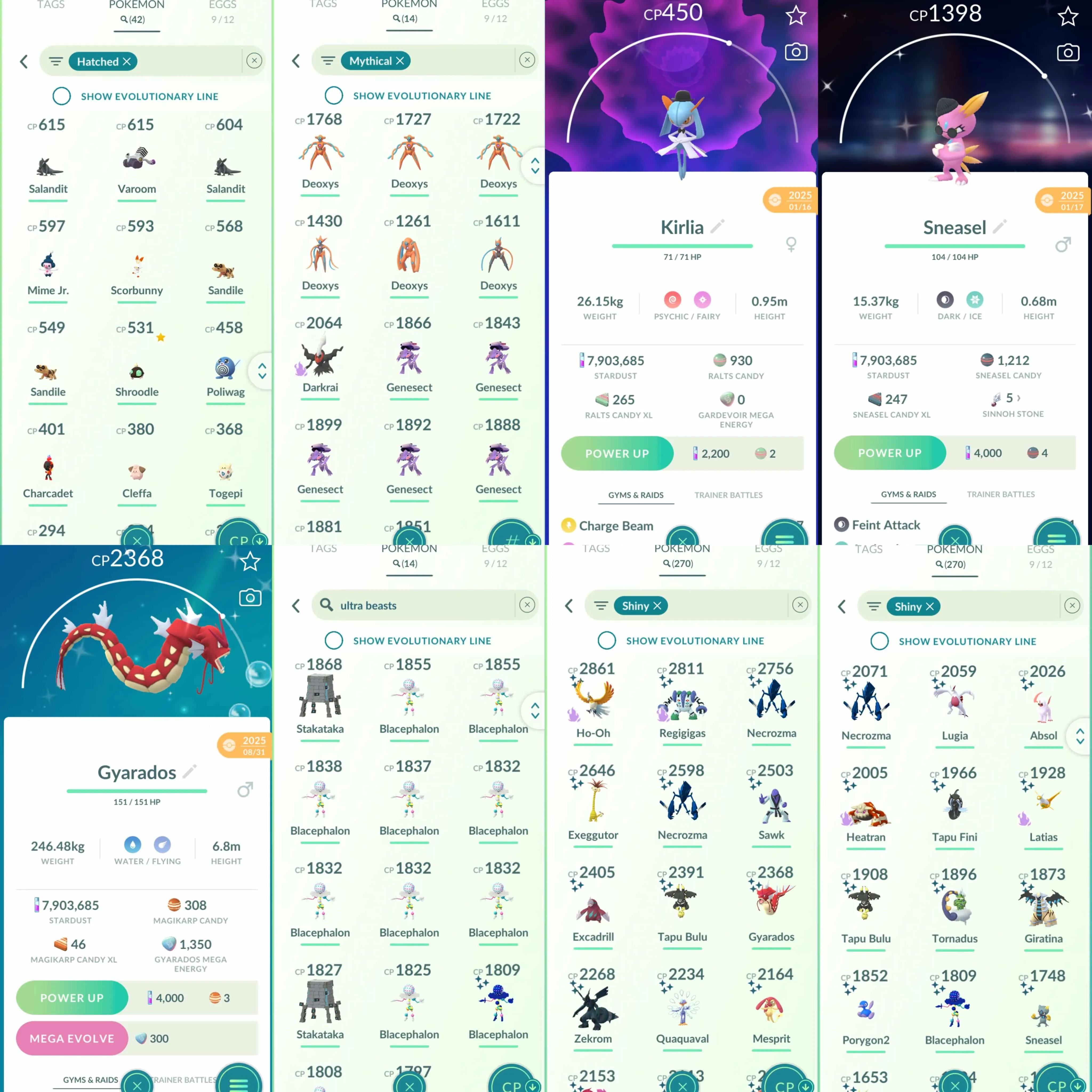 1973 Level 70 Coin11400 Shiny Mega Gyarados Shiny: Lugia, shadow Ho-Oh, shadow Latias, Mesprit, shadow Heatran, shadow Regigigas, Giratina Origin, Giratina Altered, Cobalion, Virizion, Tornadus