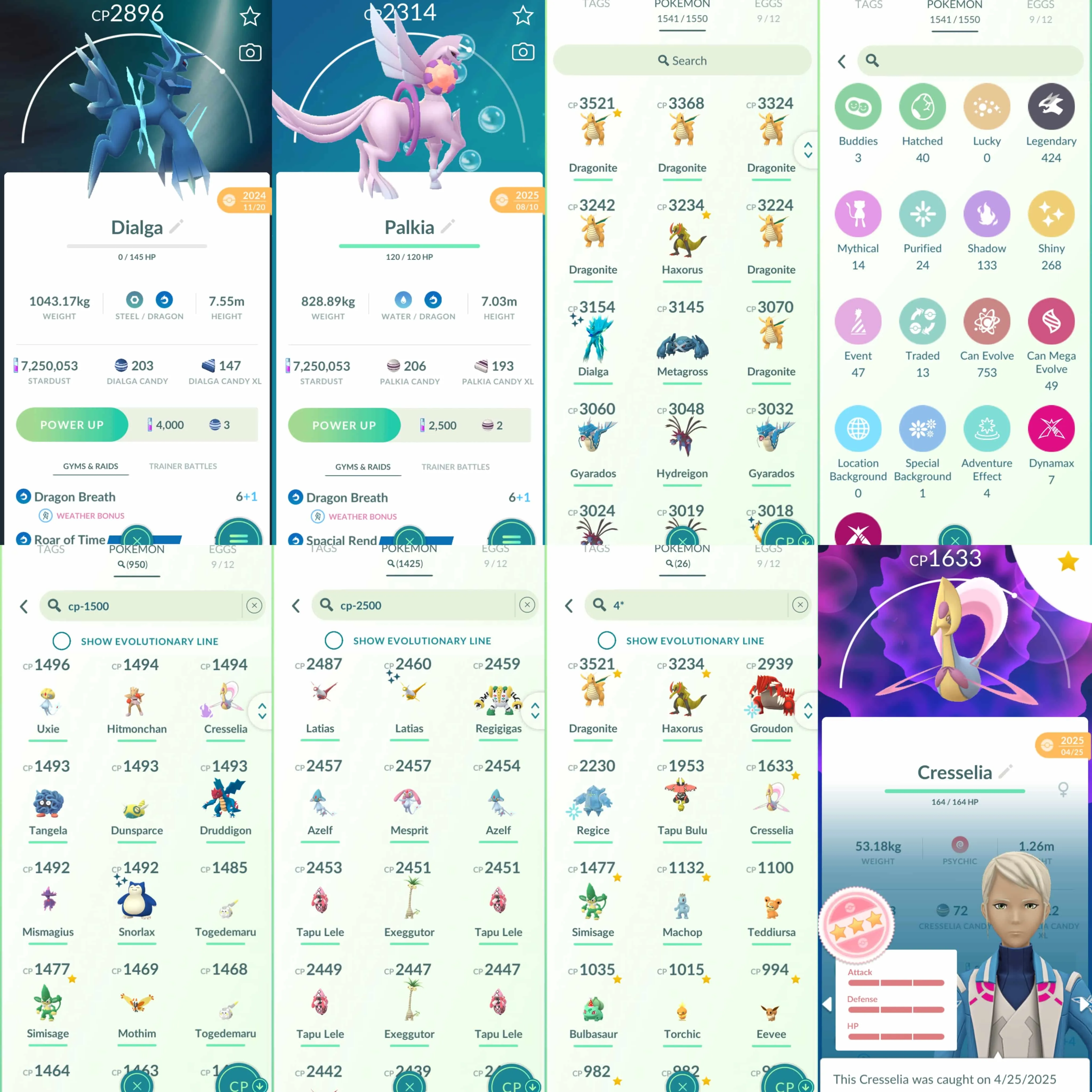 1974 Level 70 Coin10500 Shiny Rayquaza Shiny Mega Heracross Shiny Mega Gyarados Shiny Mega Latias Shiny: shadow Suicune, shadow Ho-Oh, shadow Latias, Uxie, Mesprit, Azelf
