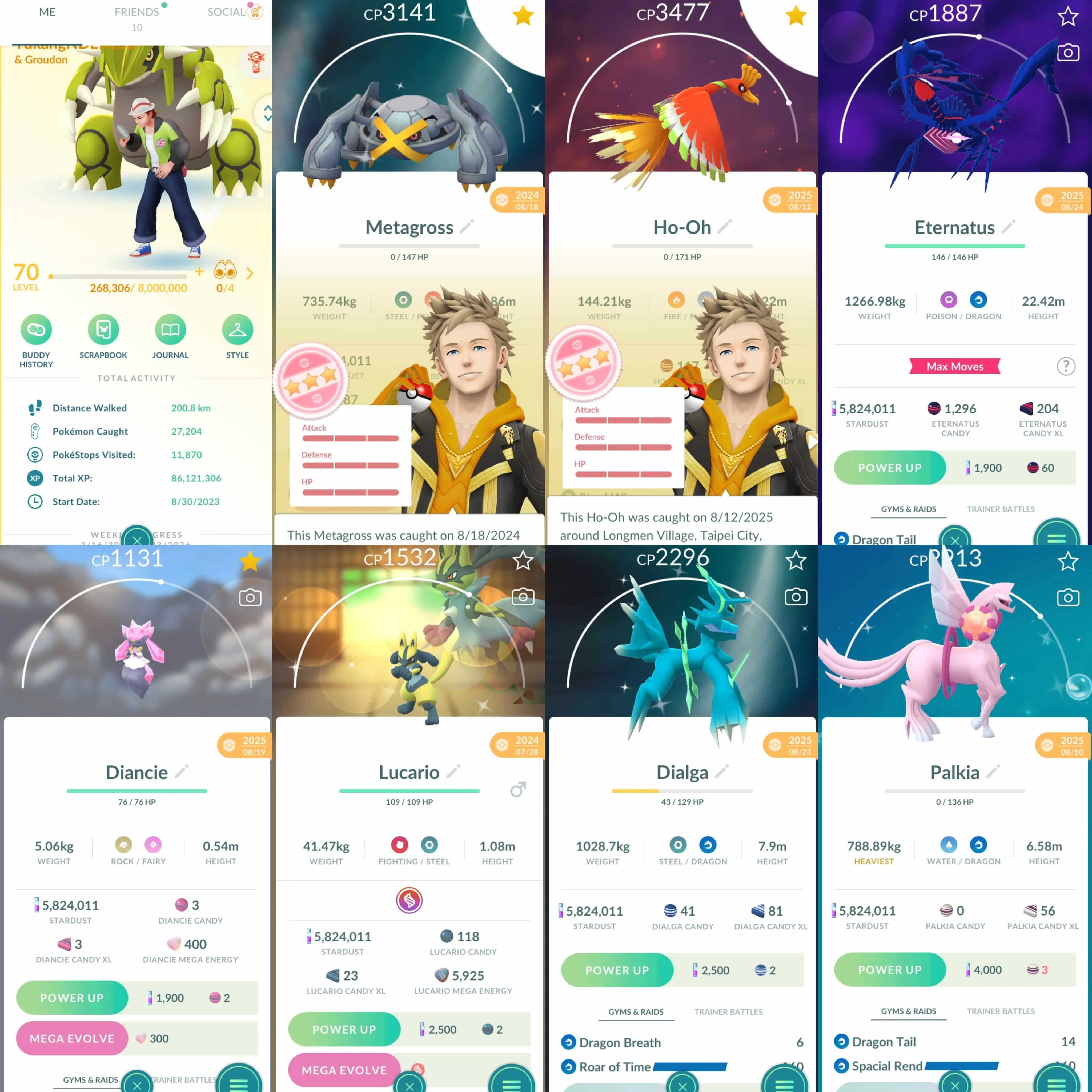 1978 Level 70 Eternatus Shiny DMax Falinks Shundo Mega Metagross Shiny Mega Charizard Shiny Mega Lucario Shiny Palkia Origin Spacial Rend Shiny Dialga Origin Roar of Time Shiny: shadow Suicune, Lugia, Regirock, Groudon, Dialga Origin, Palkia