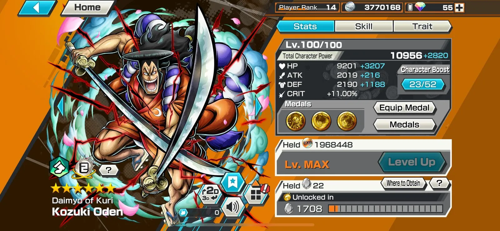 BR921🔥SOLO FRESH🔥3 EX META MAX🔥ODEN MAX🔥GOLD D ROGER MAX🔥NEWGATE MAX🔥JABRA MAX🔥GOOD MEDAL🔥SOLO FRESH🔥MANY MEDAL MATERIAL