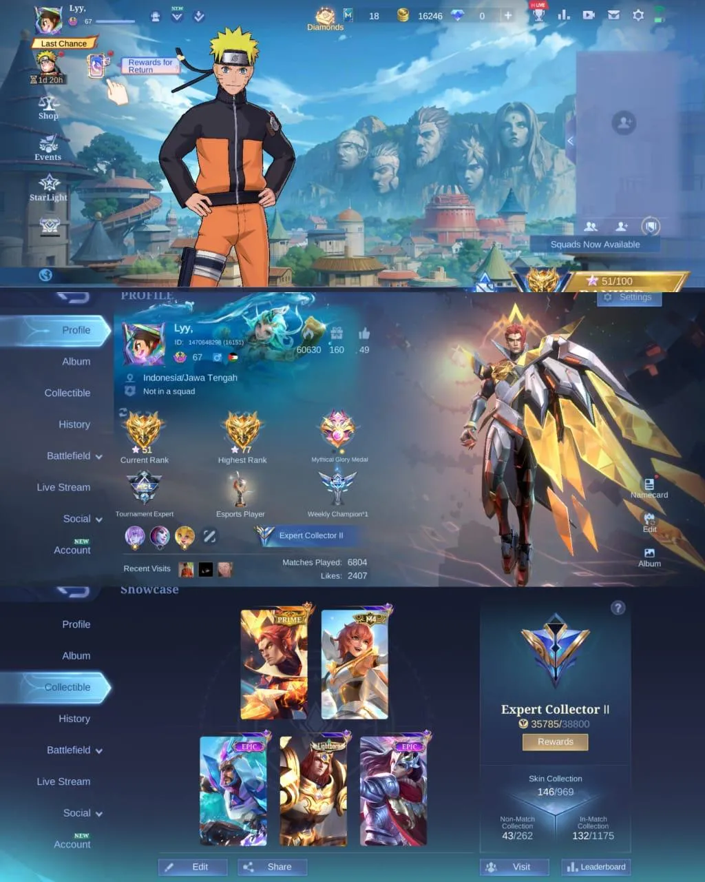 ML 339⚡FULL MAX EMBLEM⚡SKINS 146⚡HERO 99⚡PRIME YUZHONG⚡️COLLECTOR NATALIA⚡️LIGHTBORN TIGREAL⚡️11 EPIC⚡️ VALENTINE FANNY⚡️RISING LOLITA⚡️VENOM HARLEY GROCK⚡️BLAZING ALDOUS⚡️DRAGON LANCELOT LING MASHA⚡️M4 BEATRIX⚡️