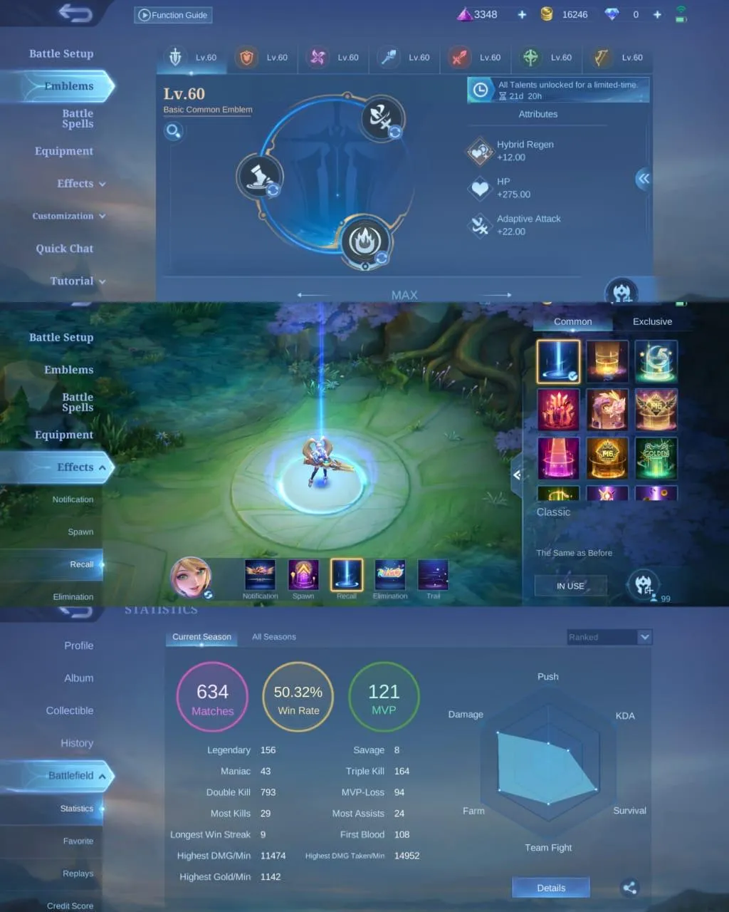 ML 339⚡FULL MAX EMBLEM⚡SKINS 146⚡HERO 99⚡PRIME YUZHONG⚡️COLLECTOR NATALIA⚡️LIGHTBORN TIGREAL⚡️11 EPIC⚡️ VALENTINE FANNY⚡️RISING LOLITA⚡️VENOM HARLEY GROCK⚡️BLAZING ALDOUS⚡️DRAGON LANCELOT LING MASHA⚡️M4 BEATRIX⚡️