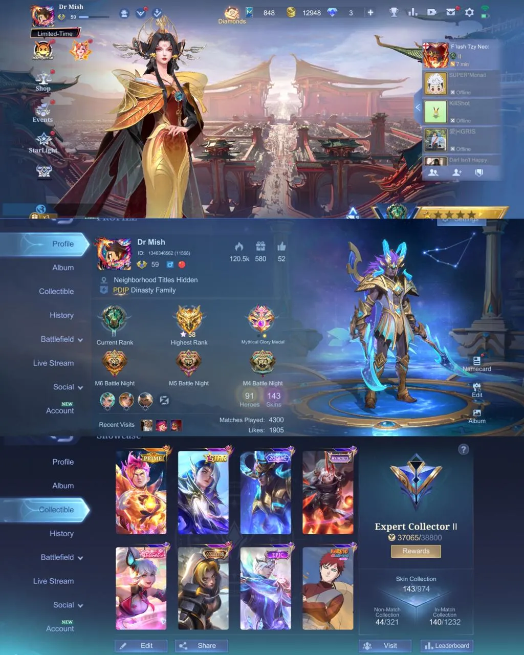 ML 352⚡FULL MAX EMBLEM⚡PRIME CLAUDE⚡️COLLECTOR NATALIA⚡️STAR LESLEY⚡️LIGHTBORN TIGREAL⚡️9 EPIC⚡️VALENTINE FANNY⚡️VENOM GROCK GUSION⚡️DRAGON VALIR⚡️ZODIAC MARTIS⚡️NARUTO VALE⚡️DRAGON VALIR LING KIMMY MASHA⚡️