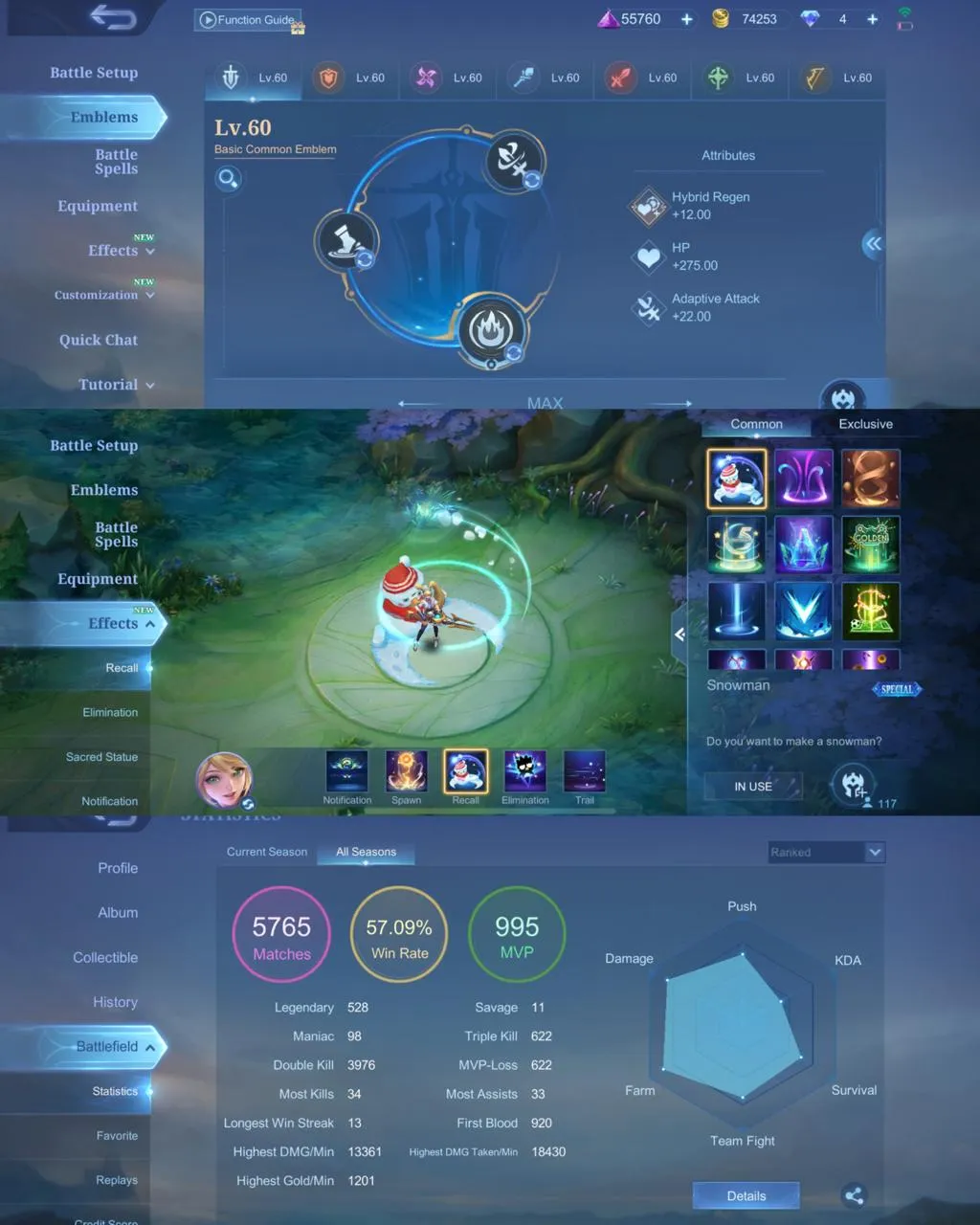 ML 364⚡FULL MAX EMBLEM⚡SKINS 157⚡HERO 117⚡NEOBEAST PHARSA⚡️BLAZING LAYLA ⚡️EPIC KARRIE IRITHEL⚡️COVENANT LESLEY⚡️MYTHS FARAMIS⚡️LIGHTBORN GRANGER⚡️MWORLD WANWAN⚡️