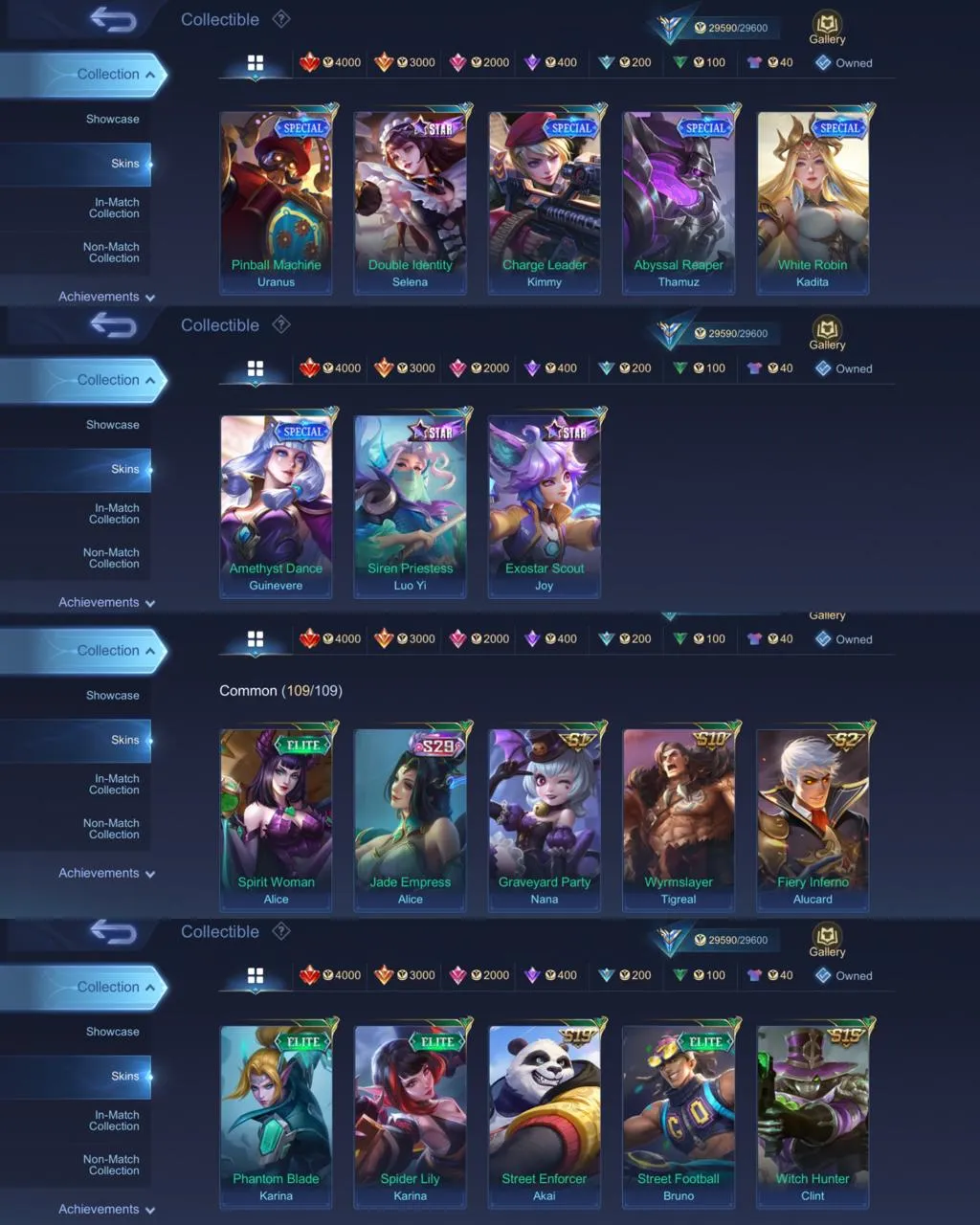 ML 364⚡FULL MAX EMBLEM⚡SKINS 157⚡HERO 117⚡NEOBEAST PHARSA⚡️BLAZING LAYLA ⚡️EPIC KARRIE IRITHEL⚡️COVENANT LESLEY⚡️MYTHS FARAMIS⚡️LIGHTBORN GRANGER⚡️MWORLD WANWAN⚡️