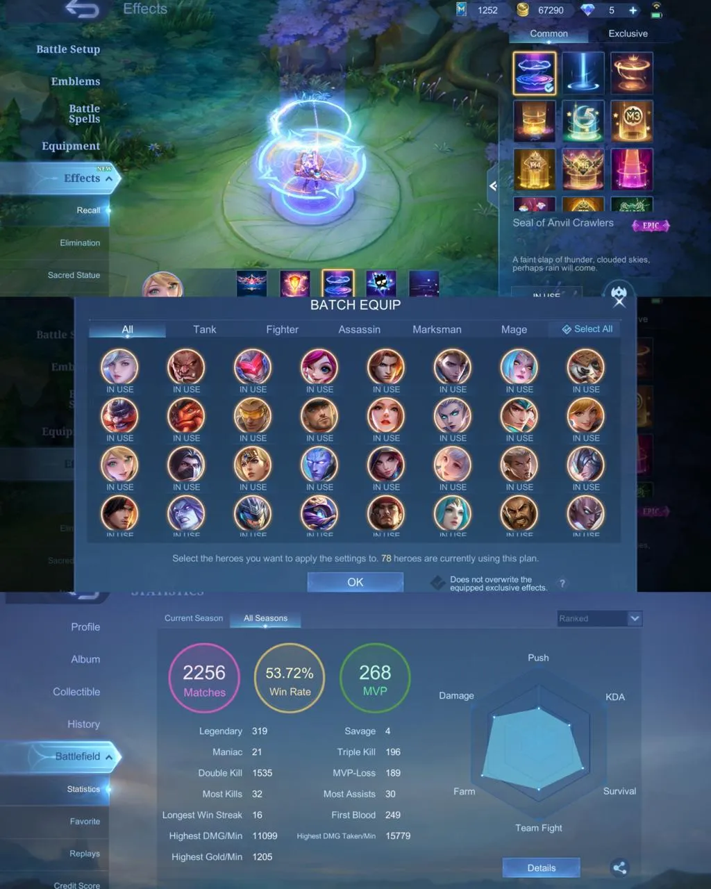 ML 383⚡PRIME CLAUDE⚡️STAR HAYABUSA⚡️COLLECTOR NATALIA⚡️LIGHTBORN TIGREAL⚡️BLAZ FRANCO LAYLA⚡️EPIC CLINT RAFAELA⚡️VALENTINE FANNY⚡️STUN CHOU⚡️ ZODIAC SELENA⚡️NARUTO VALE⚡️