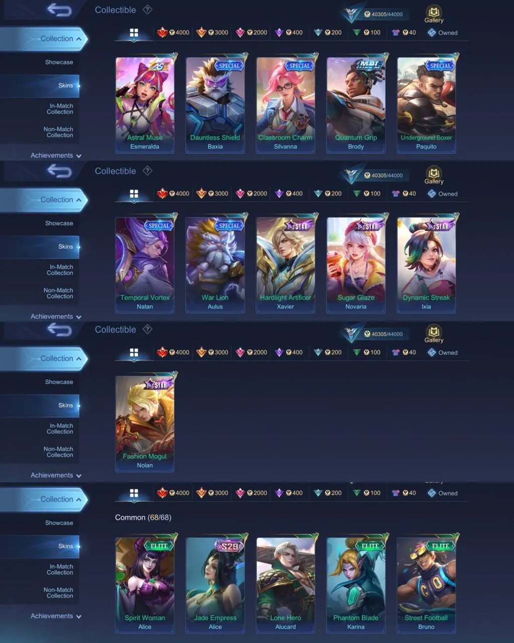 ML 393⚡STARWARS Argus⚡️PRIME Claude⚡️COLLECTOR Natalia⚡️LUCKYBOX Zhask⚡️LIGHTBORN Tigreal⚡️SABER⚡️ANNIVERSARY Akai⚡️BLAZ Franco⚡️MYTH Clint⚡️EPIC Zilong Kagura YI Sunshin⚡️VALENTINE Fanny⚡️VENOM Grock⚡️DRAGON Lancelot Kimmy⚡️