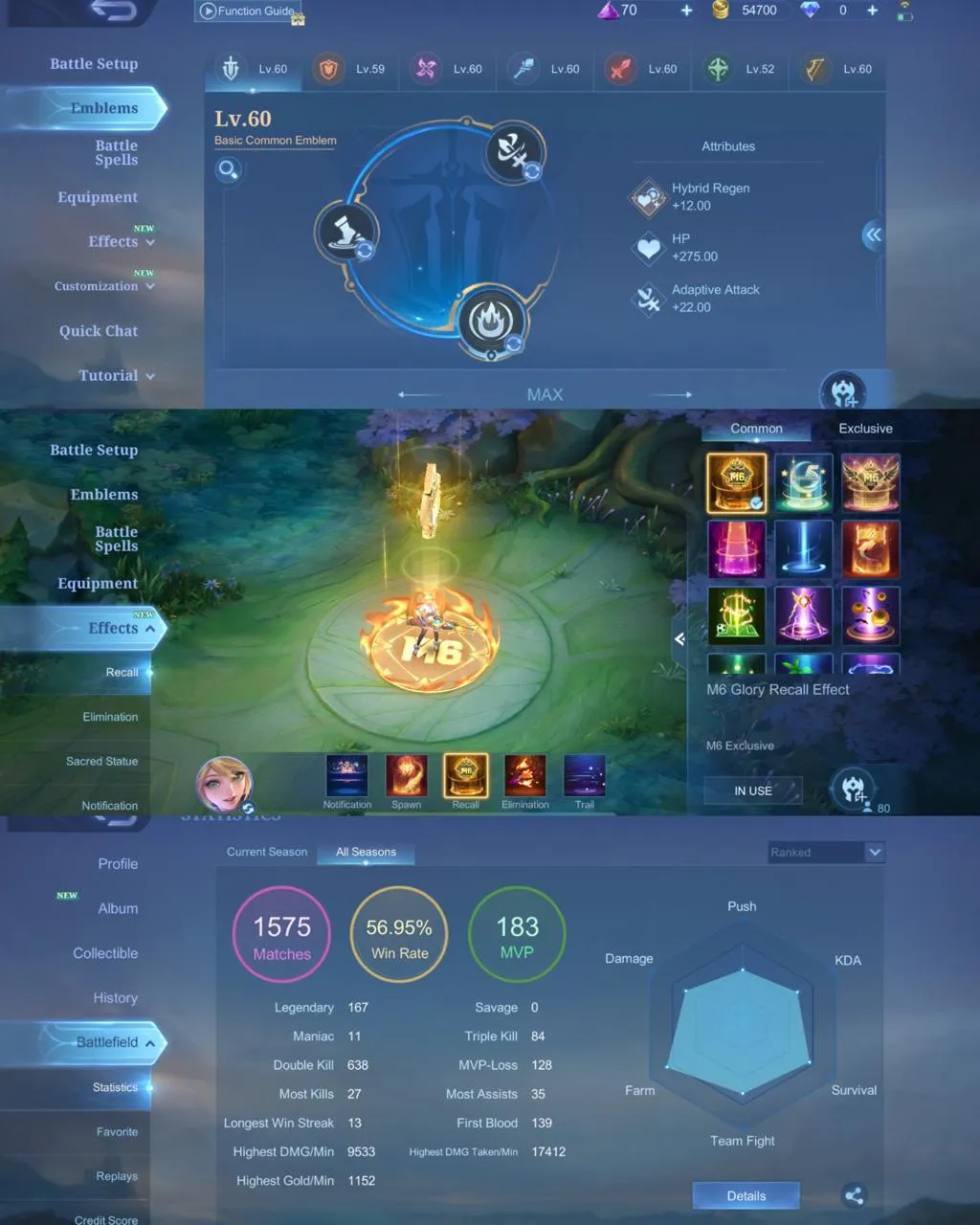 ML 400⚡Full max emblem⚡️Aspirant Ruby⚡️Starwars Cyclops⚡️Collector Natalia⚡️Luckybox Lesley⚡️12 Epic⚡️Blazing Franco Layla⚡️Myth Clint⚡️Venom Harley⚡️Mystic Lesley Silvanna⚡️Dragon Valir Masha⚡️Lightborn Granger⚡️Create Luo Yi⚡️