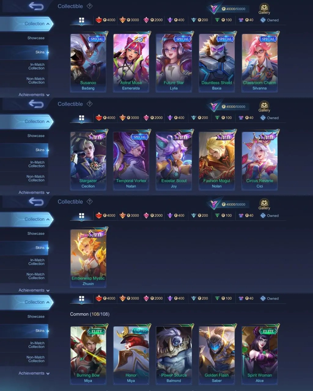 ML 406⚡Full max emblem⚡️Kof Karina⚡️Collector Natalia⚡️ Luckybox Kagura Chou Kimmy⚡️Star Lesley⚡️Lightborn Tigreal Alucard⚡️Myth Clint⚡️12 Epic⚡️Lunar Fest Sun⚡️Venom Harley Hanabi⚡️Zodiac Lancelot⚡️M6 Claude⚡️