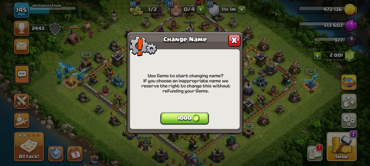 [DG-14][COMBO COC AND CR]TH14 DONATION TYPE 38-42-18-8HEROES 2000GEMS 1000 RENAME 888WS CHEAP INSTANT DELIVERY GUARANTEED