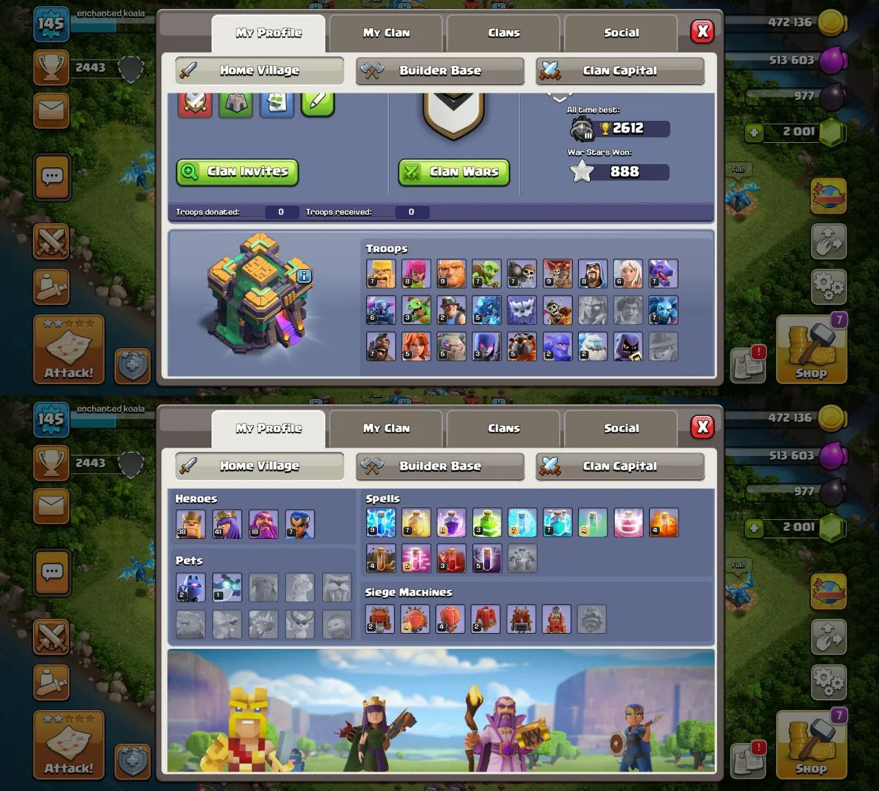 [DG-14][COMBO COC AND CR]TH14 DONATION TYPE 38-42-18-8HEROES 2000GEMS 1000 RENAME 888WS CHEAP INSTANT DELIVERY GUARANTEED