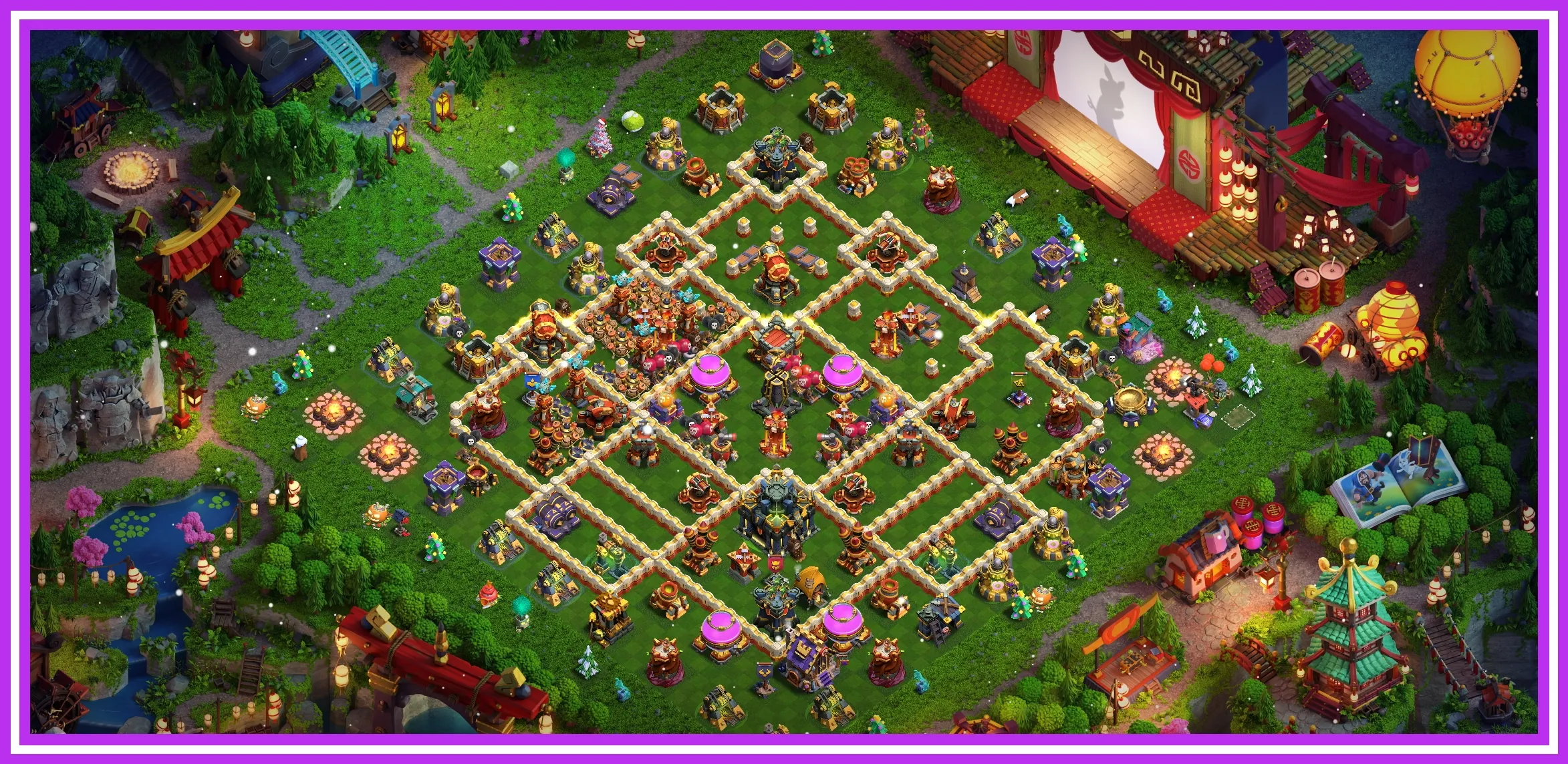 [ RARE EGYPT AND MAGIC SCENERY ] TH 17 1000% MAXX 🤯  MAX WALLS | HIGH LVL EQUIPMENT 💯 STRONG DEFENCE ⚡HIGH HEROES | PURE TH 16 🦋 NEW THORWER AND REVIVE SPELL UNLOCKED 👿 STACKED BASE | PB LEGEND 🌟 INSTANT DELIVERY ✈️ ss