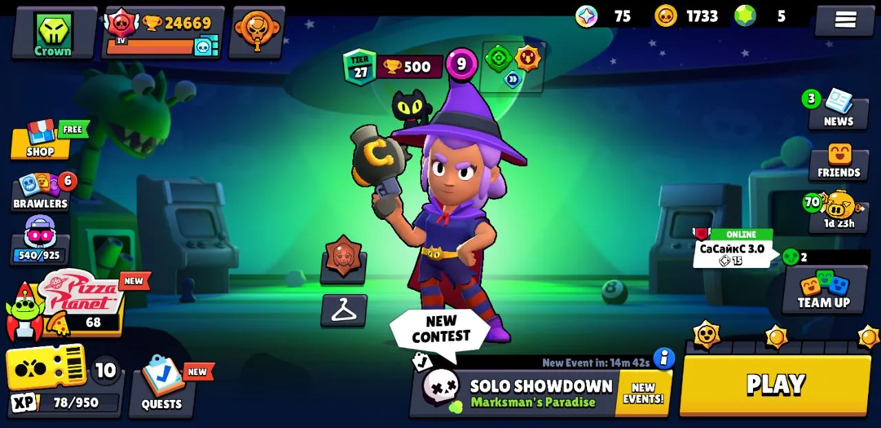 WITCH SHELLY [RARE]❗️24K CUPS❗️65 BRAWLERS❗️61+ SKINS❗️ZOMBIBI❗️STREET NINJA TARA❗️POCO STAR❗️INSTANT  DELIVERY 🚚