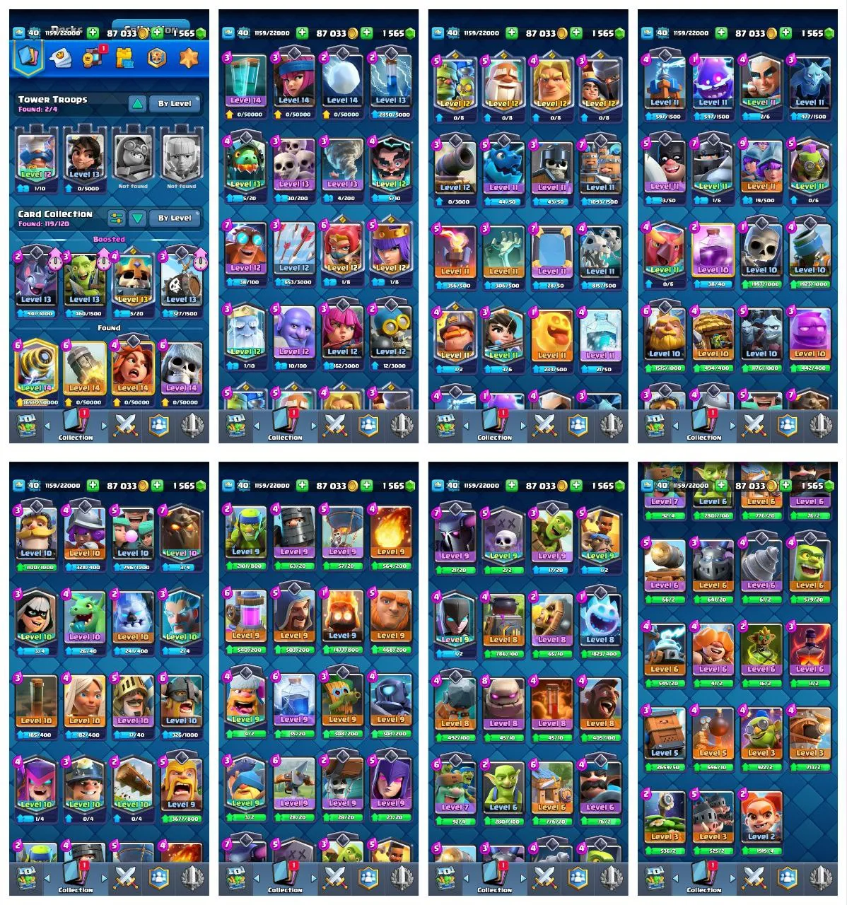 💥45% OFF SALE💥7 MAX CARDS 🏆 7809 TROPHIES ❄ ARENA LVL 20 ♥ KT LEVEL 13 💮 LEVEL 40 💝 31 EMOTES ☄️ 8 YRS SPECIAL AND COOL BADGES ♥ 119 CARDS 🍀 FREE NAME CHANGE 🔥 FAST DELIVERY 🚚  #KB