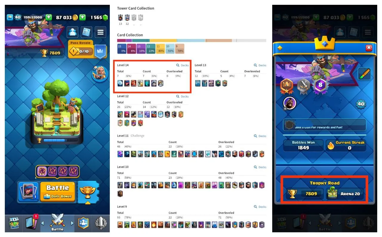 💥45% OFF SALE💥7 MAX CARDS 🏆 7809 TROPHIES ❄ ARENA LVL 20 ♥ KT LEVEL 13 💮 LEVEL 40 💝 31 EMOTES ☄️ 8 YRS SPECIAL AND COOL BADGES ♥ 119 CARDS 🍀 FREE NAME CHANGE 🔥 FAST DELIVERY 🚚  #KB