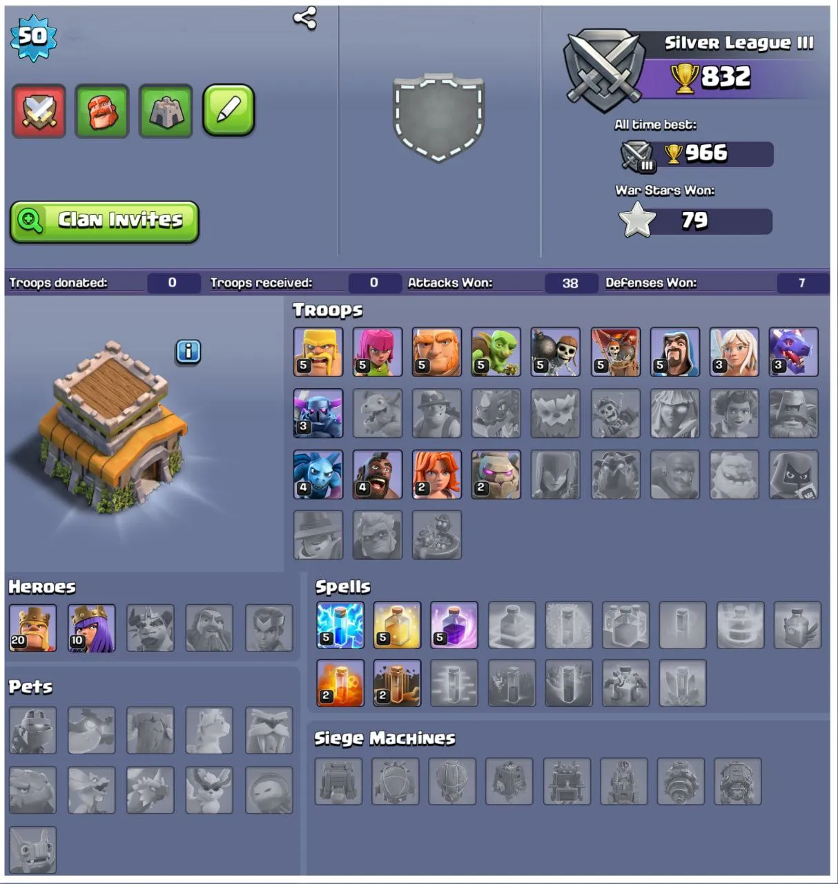 LOW COST ACC | TH 8 PURE FULL MAX | 500 NC | MAX HEROES | CHECK DESCRIPTION |  FAST DELIVERY