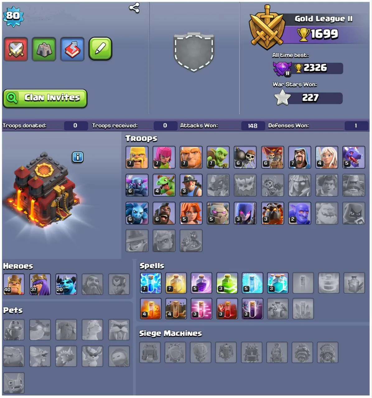 LOW COST ACC | FOOTBALL SCENERY | TH 10 FULL MAX  | 1 OP EPIC EQUIPMENT | FREE NC | CHECK DESCRIPTION | FAST DELIVERY