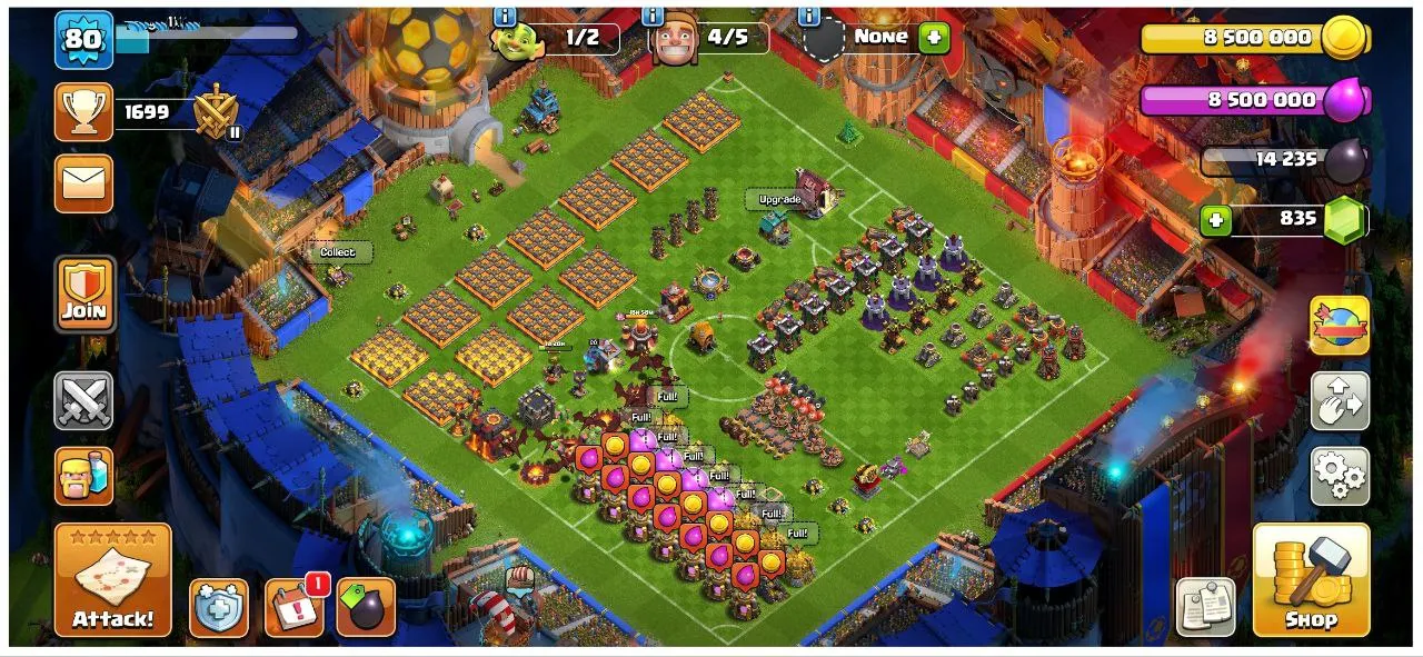 LOW COST ACC | FOOTBALL SCENERY | TH 10 FULL MAX  | 1 OP EPIC EQUIPMENT | FREE NC | CHECK DESCRIPTION | FAST DELIVERY