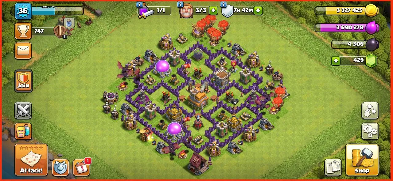 LOW COST ACC | TH 7 PURE MAX | FREE NC | 414 RAID MEDAL | CHECK DESCRIPTION | FAST DELIVERY