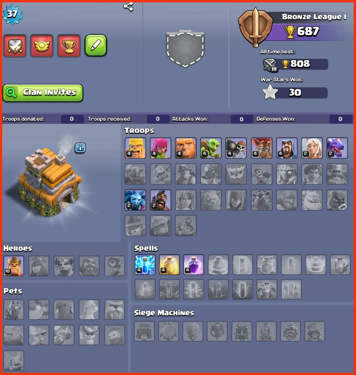 LOW COST ACC | TH 7 PURE MAX | FREE NC | 473 RAID MEDAL | CHECK DESCRIPTION | FAST DELIVERY