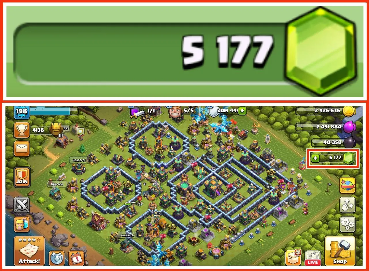 LOW COST ACC | 6000 GEMS | TH 14 BASE MAX | FB 21 EPIC EQUIPMENT FB 21 | FREE NC | HEROES  BK68  AQ73  MP55  GW51  RC27 | CHECK DESCRIPTION | FAST DELIVERY