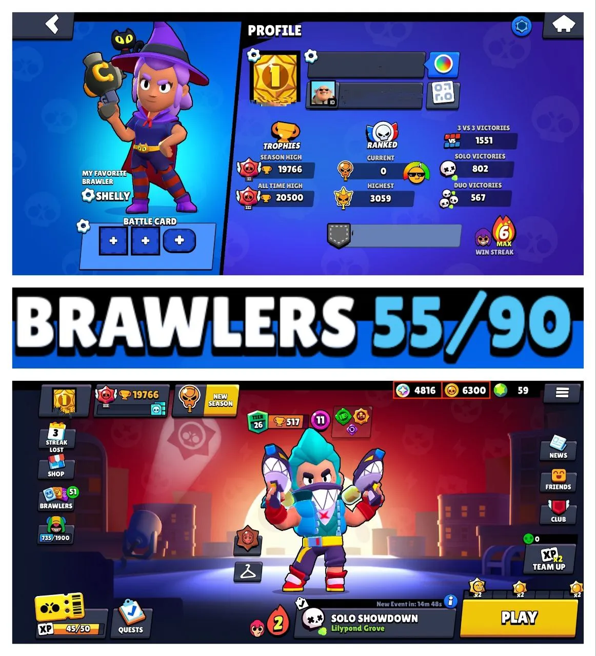 LOW COST SALE | 19 700 TROPHY | 2 MAX BRAWLER | 2 HYPERCHARGE | 37 OP SKIN | 55 BRAWLER | CHECK DESCRIPTION | FAST DELIVERY