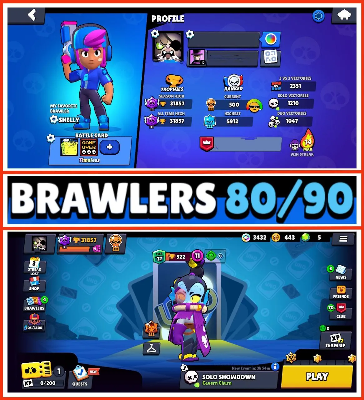 LOW COST ACC | 31 800 TROPHY | 2 MAX BRAWLER | 4 HYPERCHARGE | 110 OP SKIN | 80 BRAWLER | CHECK DESCRIPTION | FAST DELIVERY