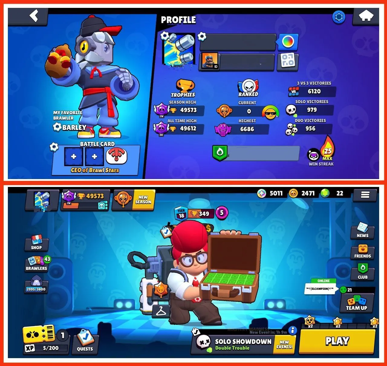 LOW COST ACC | 49 500 TROPHY | 11 HYPERCHARGE | 2 MAX BRAWLER | 77 BRAWLER | CHECK DESCRIPTION | FAST DELIVERY
