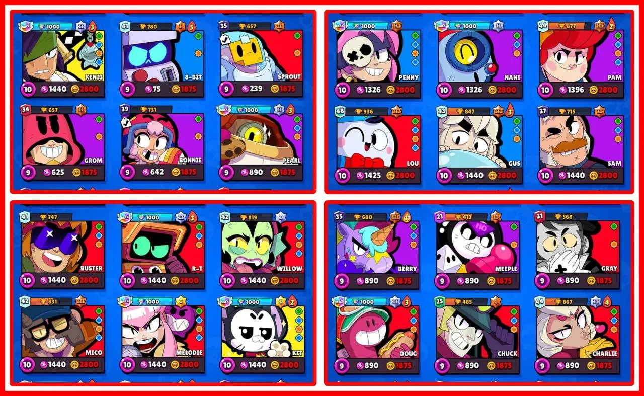 ✨️(OMG ULTRA) "80,000+ TROPHY" 🏆BRAWL STARS MAX {45} HYPERCHARGE {21} 👾 MERCHANT GALE TRIXIE COLLETE TRUE GOLD STU & EMZ 🤯 HIGH RANK ALL BRAWLERS 88 |190+ SKINS LOADED 👾 EASY EMAIL ACCESS