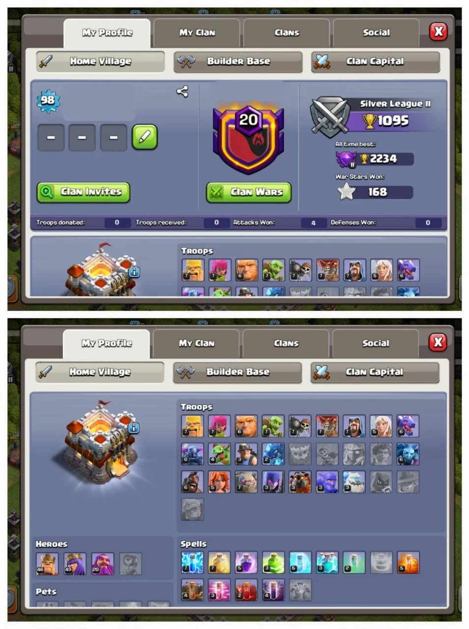 CJ - 10 |CHEAPEST TH11  | GOOD MAGIC ITMES | ALL EQUIPMENTS | FREE RENAME | 1006 GEMS | 168 WAR STARS | INSTANT DELIVERY