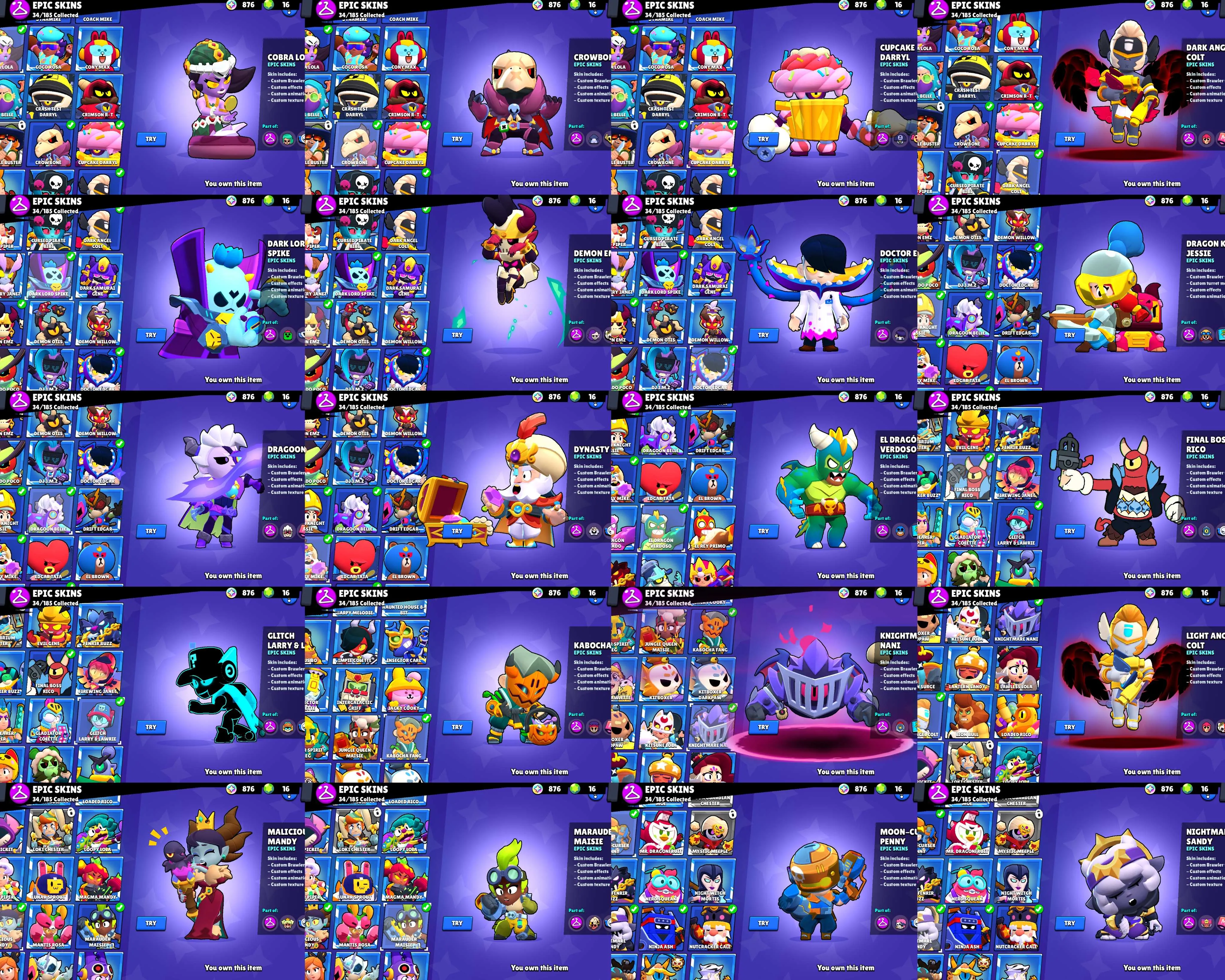 28k TROPHY | 79 BR | 12 HYPERCHARGE | LAMBENT MORTIS | NIGHTBRINGER EDGAR | PRINCESS SHELLY | FANGUARD | FINAL BOSS RICO | CROWBONE | TRASH POCO | STELLAR SHELLY | ANGEL LILY | EL DRAGON VERDOSO | DRAGOON BELLE