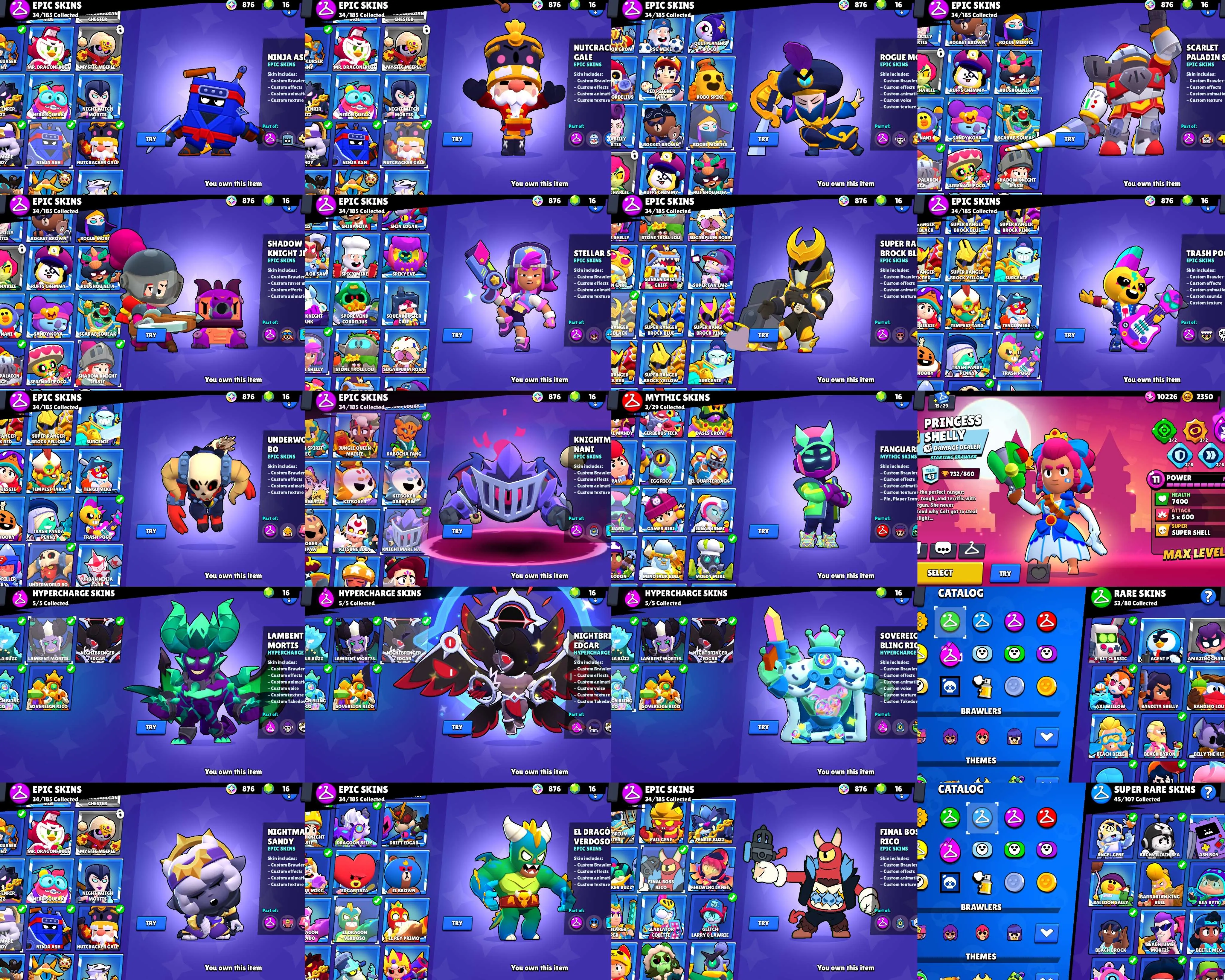 28k TROPHY | 79 BR | 12 HYPERCHARGE | LAMBENT MORTIS | NIGHTBRINGER EDGAR | PRINCESS SHELLY | FANGUARD | FINAL BOSS RICO | CROWBONE | TRASH POCO | STELLAR SHELLY | ANGEL LILY | EL DRAGON VERDOSO | DRAGOON BELLE
