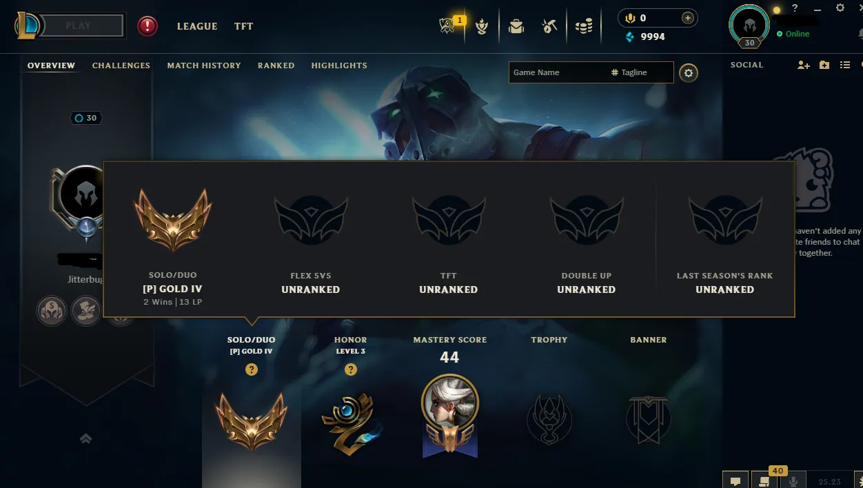 🚀【MENA】Gold IV ⚡Placements 🌊Spirit Guard Udyr ✅Full Access
