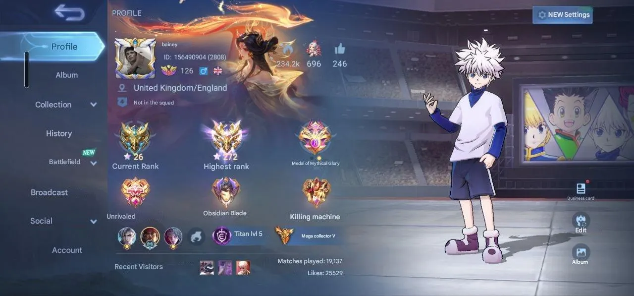 ML528 Legend Alucard Levi Killua 11.11 Hayabusa Nolan Champion Lancelot Joy JJK Xavier HxH Harith 485 Skins