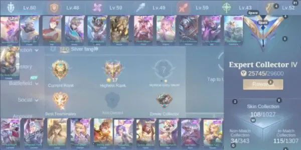 ML549 Collector Natalia | 21 Epic Skins | Expert Collector IV | Multiple Heroes DEC