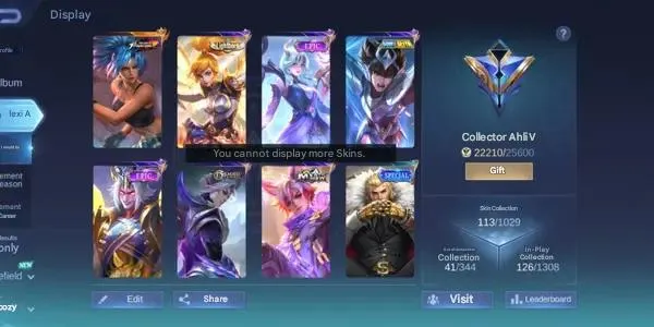 ML588 Collector AntiV | 113 Skins | KOF Karina | Lightborn Fanny | Saint Seiya Badang | Epic Lunox Khufra