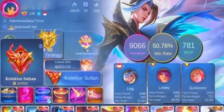 ML687 World Collector | 624 Skins | 8 Legend | 17 Collector | Dawning Lancelot Bruno Chou | 3 Star Wars (G)