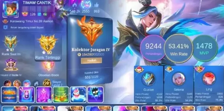 ML690 Android & Ios 501 Skins Mega Collector 4 2 Legend 10 Collector Neo Beast Ling Kishin Lancelot Sasuke Suyou (G)