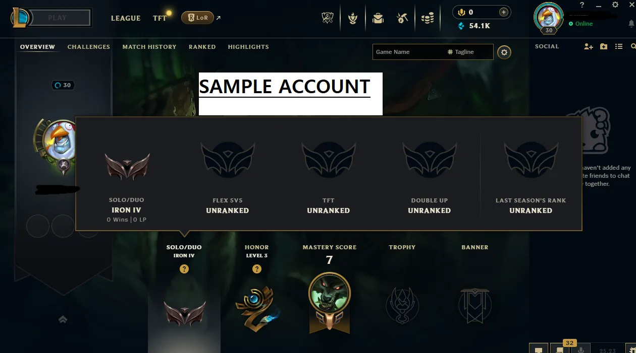 🚀NA IRON 4 0LP | +50K BE ✔️HandDeranked ✔️0W +5L ✔️Low MMR ✔️Unverified Email ✔️Instant Delivery