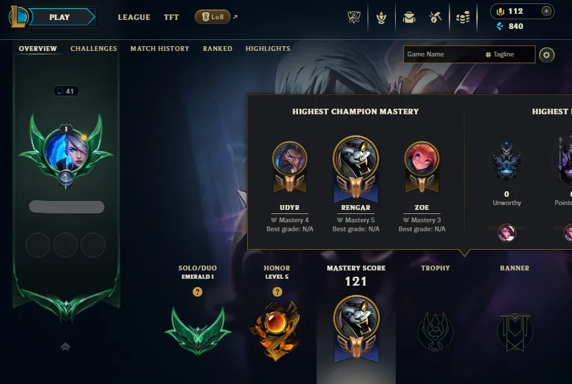 Diamond 4 Decay🔥Emerald 1 75LP Handleveled🚀+25/-15LP Gains⭐Name Changeable✅Recovery Info Included – Lifetime Ownership Guarantee